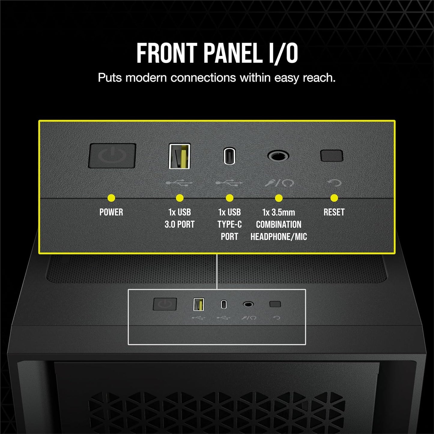 CORSAIR 3000D Airflow Mid-Tower PC Case – 2X SP120 Elite Fans – Four-Slot GPU Support – Fits up to 8X 120mm Fans – High-Airflow Design – Black