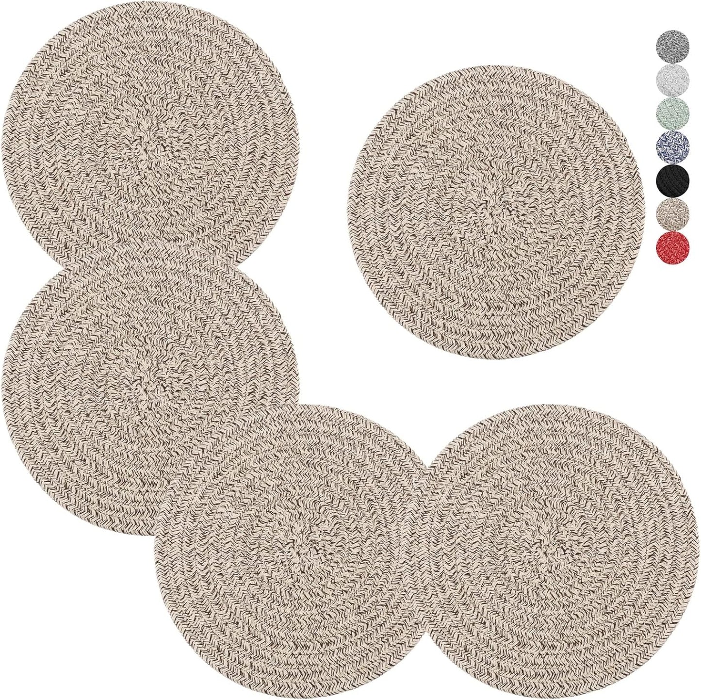 Trivets for Hot Dishes, Pots and Pans, 8 Inches Hot Pads 5 Pcs, Pot Holders for Kitchen, Heat Resistant Mat Protect Counter, Coasters Set Home Essentials Farmhouse Decor (Blue)