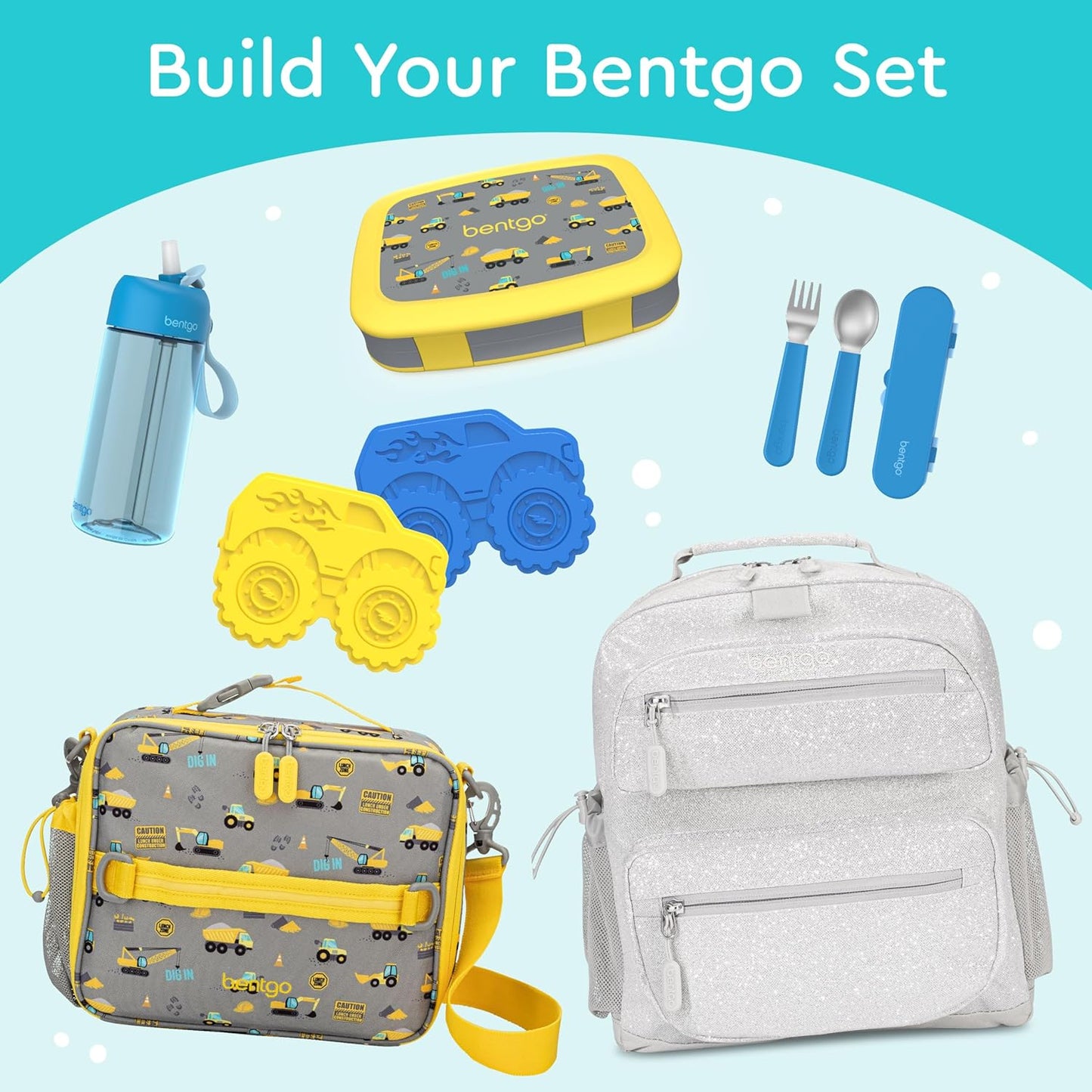 Bentgo Kids Prints Leak-Proof, 5-Compartment Bento-Style Kids Lunch Box - Ideal Portion Sizes for Ages 3-7, Durable, Drop-Proof, Dishwasher Safe, & Made with BPA-Free Materials (Green Rainbow)