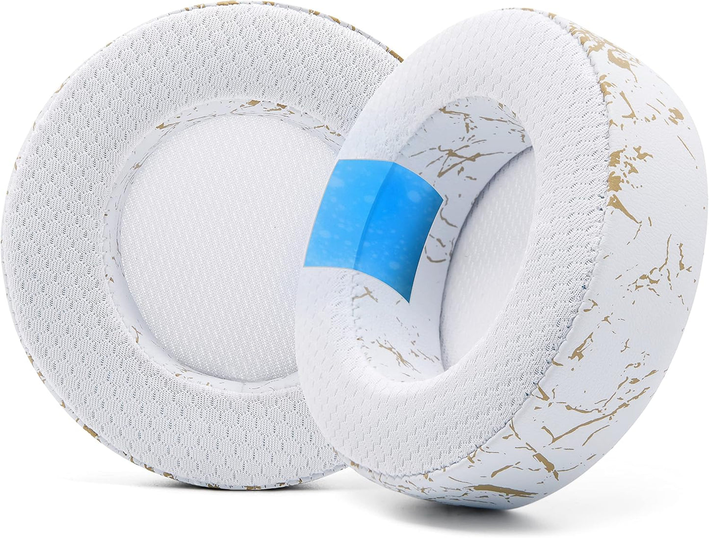 WC Freeze Virtuoso - Hybrid Fabric Cooling Gel Replacement Earpads for Corsair Virtuoso Gaming Headset, Made by Wicked Cushions, Improved Durability, Thickness and Sound Isolation |90s Black