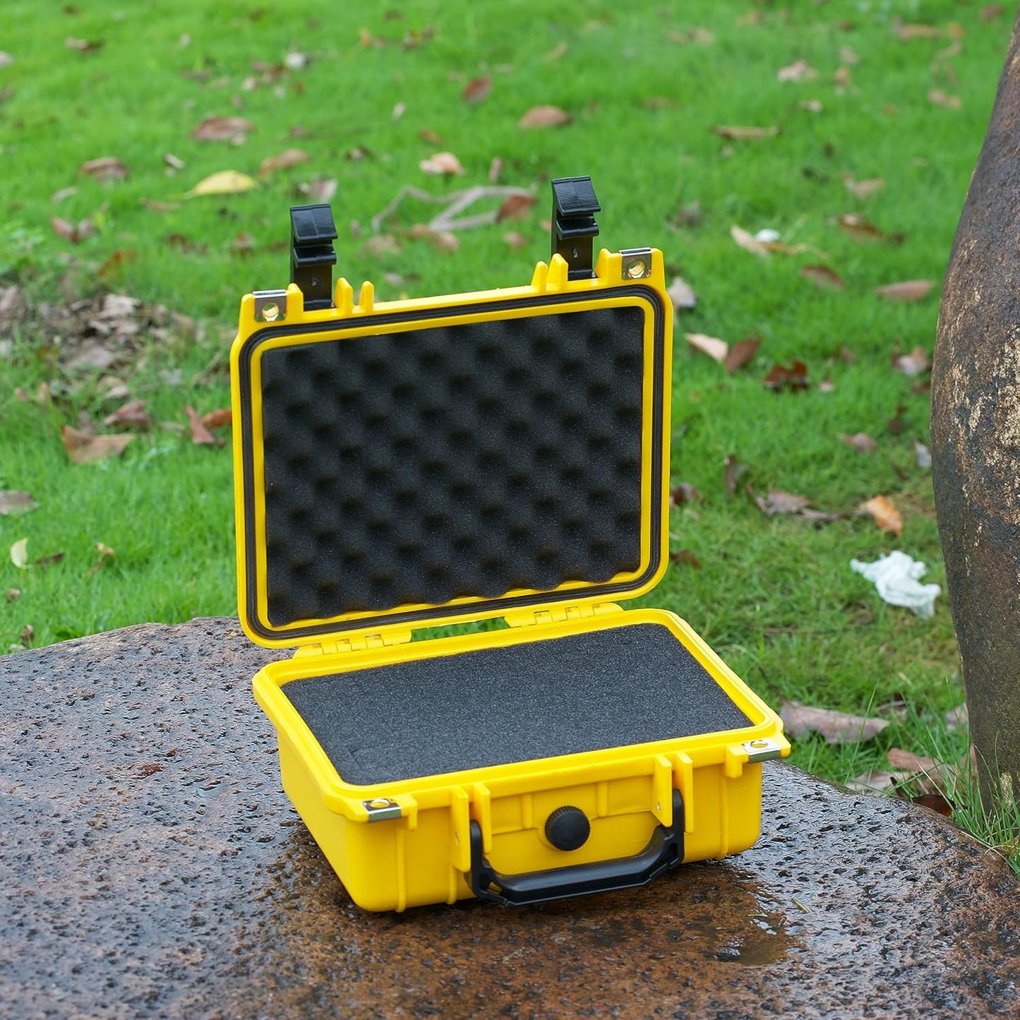 MEIJIA Portable All Weather Waterproof Protective Hard Case,Camera Case with Customizable Fit Foam,Fit Use of Drones, Camera, Equipments, 10.62inchx9.68inchx 4.87inch (Orange)