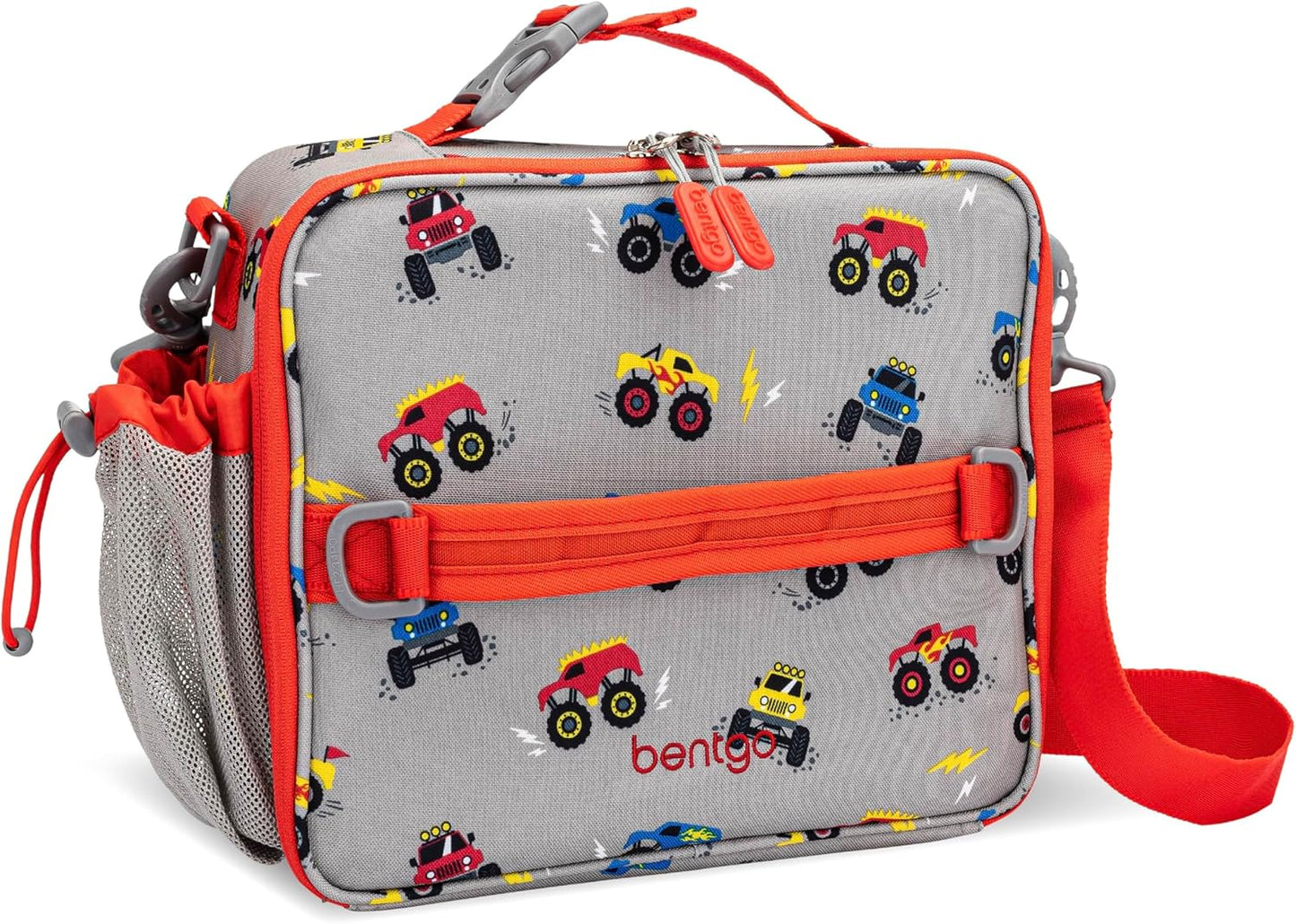Bentgo® Kids Lunch Bag - Durable, Double Insulated, Water-Resistant Fabric, Interior & Exterior Zippered Pockets, Water Bottle Holder - Ideal for Children 3+ (Shark)