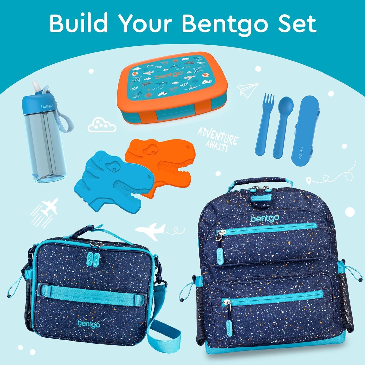 Bentgo Kids Prints Leak-Proof, 5-Compartment Bento-Style Kids Lunch Box - Ideal Portion Sizes for Ages 3-7, Durable, Drop-Proof, Dishwasher Safe, & Made with BPA-Free Materials (Green Rainbow)