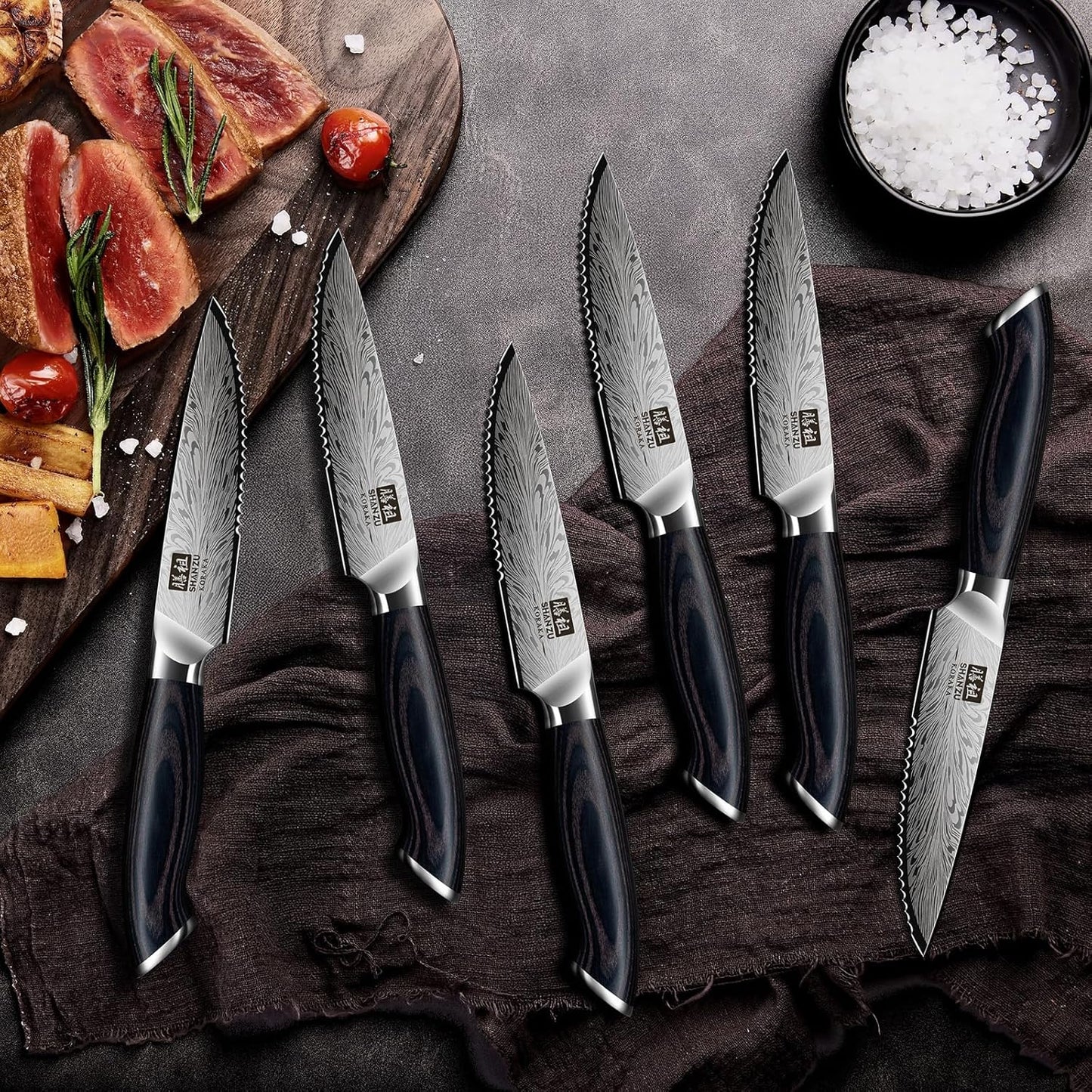 SHAN ZU Fillet Knife 7 Inch, Powder Steel Boning Knife High Carbon Japanese Filleting Knife, Ultra Sharp Deboning Knife for Meat Cutting, Fish Knife with Ergonomic Pakkawood Handle