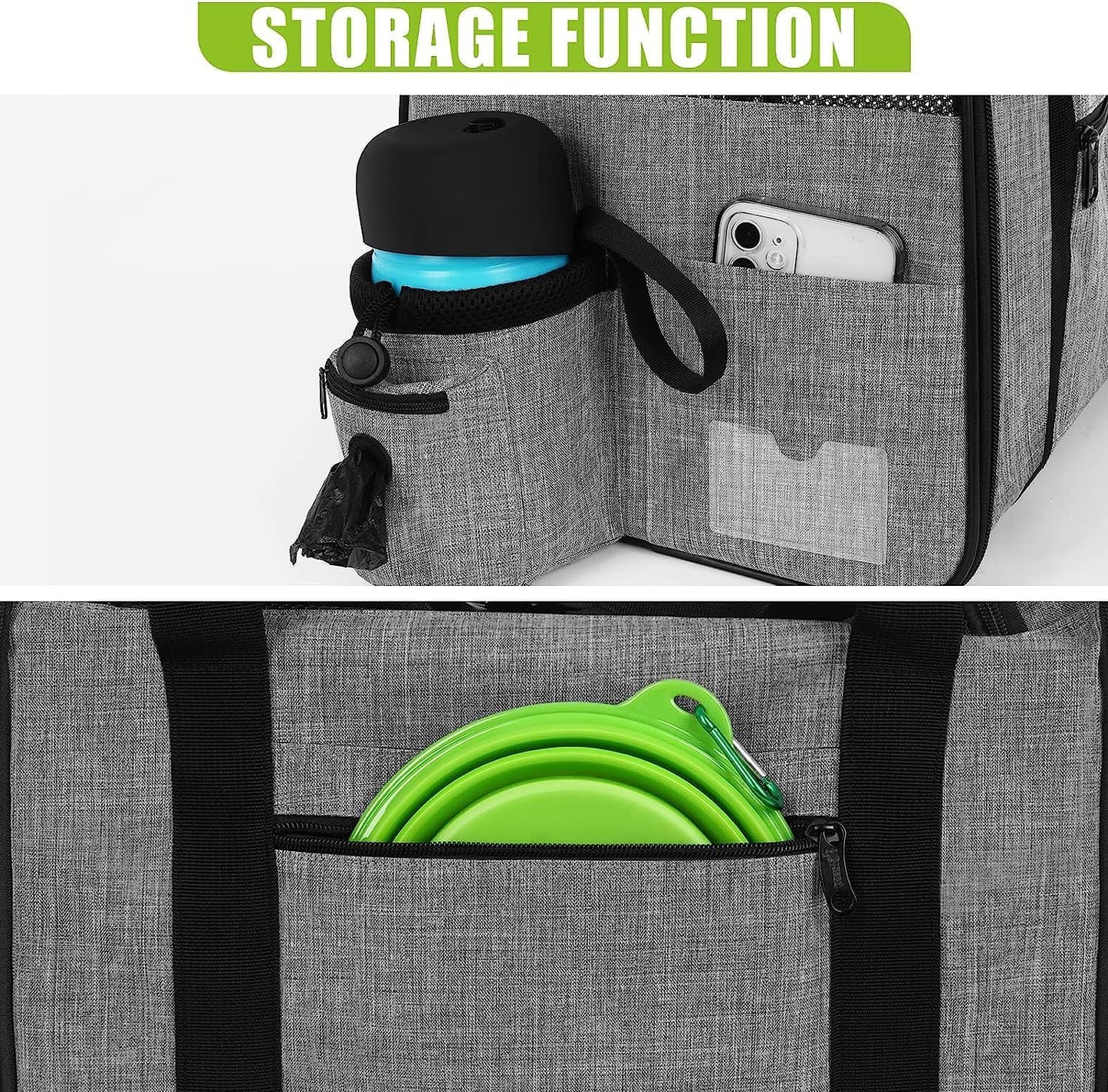 Pecute Cat Carrier Dog Carrier up to 15lbs,Pet Carrier for Cats and Puppies with Foldable Bowl, Soft-Sided Bag with Breathable Mesh, Suitable for Long and Short Trips Travel Camping Outdoor