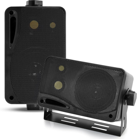 Pyramid, Outdoor Speakers, Wall Mounted Speaker System, Great for Indoor and outdoor Use, 200W Compact 5.25" Speaker, 3.25" Subwoofer, Home Theater/Entertainment PA System