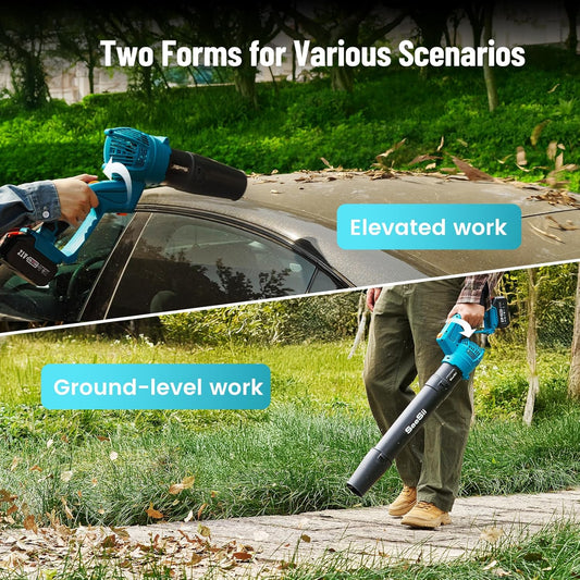 SeeSii Leaf Blower Cordless with 2 * 4.0Ah Batteries and Charger,5 Speed Mode Electric Rotatable Outdoor Blower for Lawn Care and Leaves Cleaning,Powerful and Lightweight for Yard, Patio,Garden,Grass