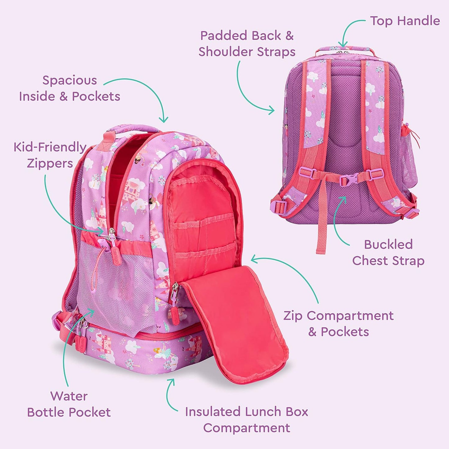 Bentgo Kids Prints 2-in-1 Backpack & Insulated Lunch Bag (Dinosaur)