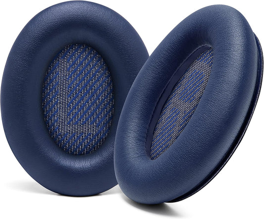WC Wicked Cushions Upgraded Replacement Ear Pads for Bose QC35 & QC35ii (QuietComfort 35) Headphones & More - Softer Leather, Luxurious Memory Foam, Added Thickness, Extra Durability | Midnight Blue