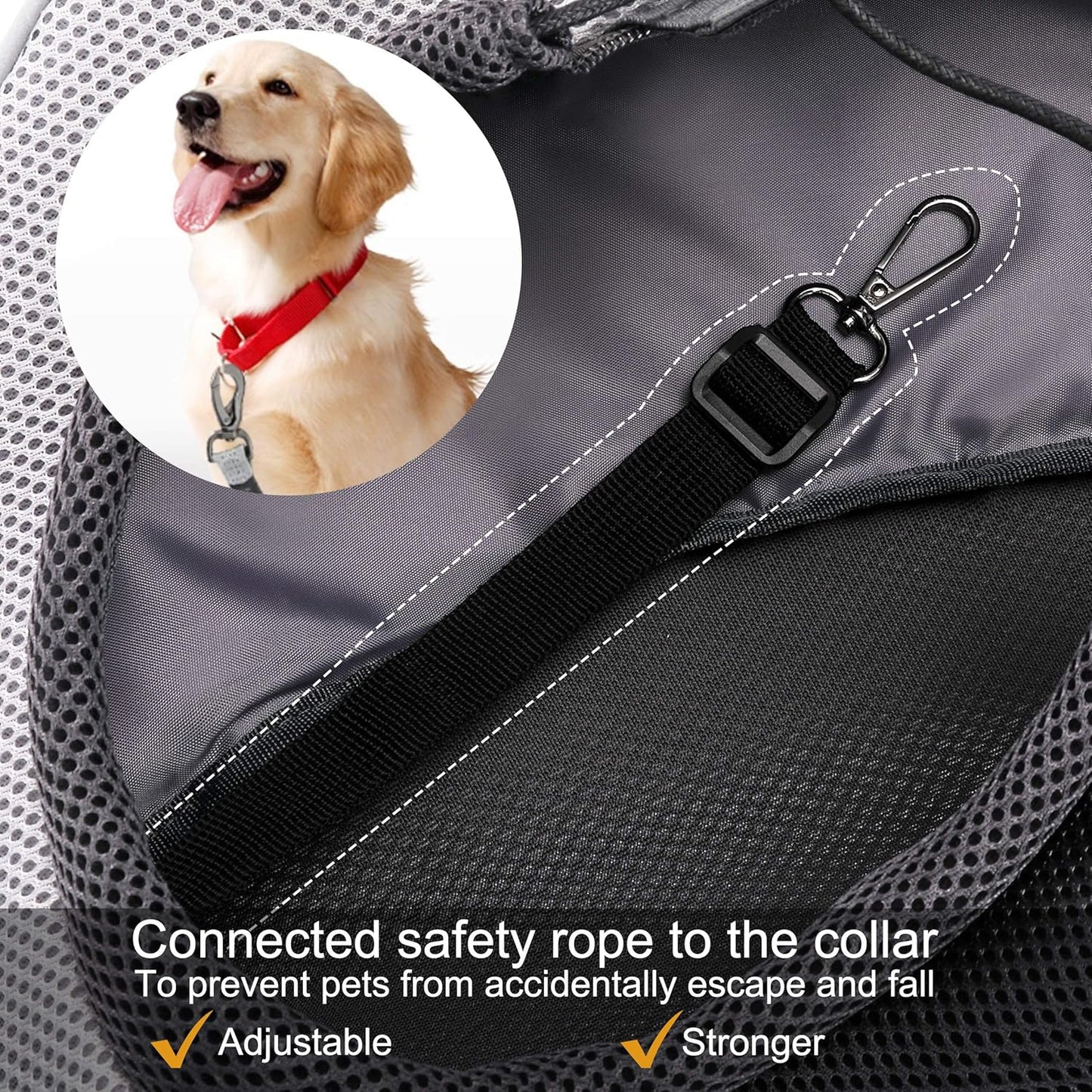 FDJASGY Pet Sling Carrier for Small Dogs Cats,Breathable Mesh Travelling Hand Free Puppy Backpack with Pouch and Adjustable Strap Carrier Grey