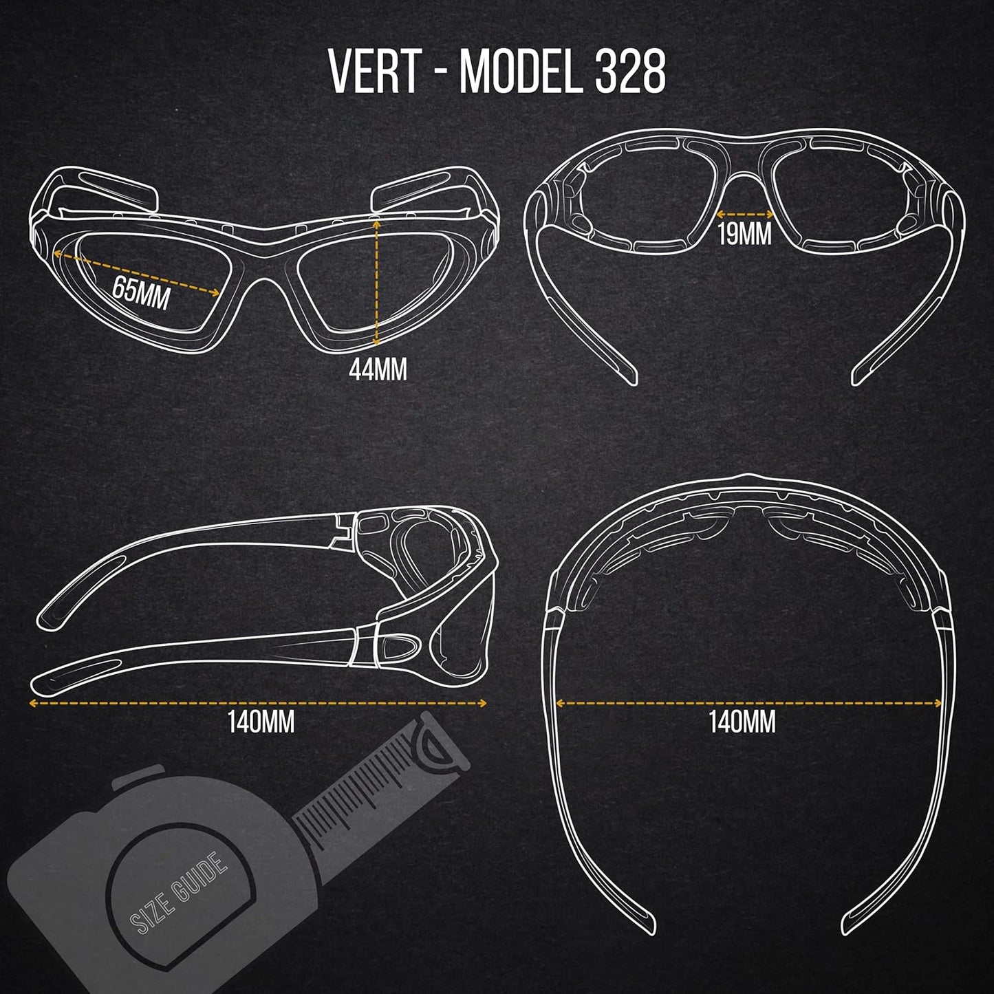 WYND Blocker Vert Motorcycle & Outdoor Sports Wrap Around Sunglasses