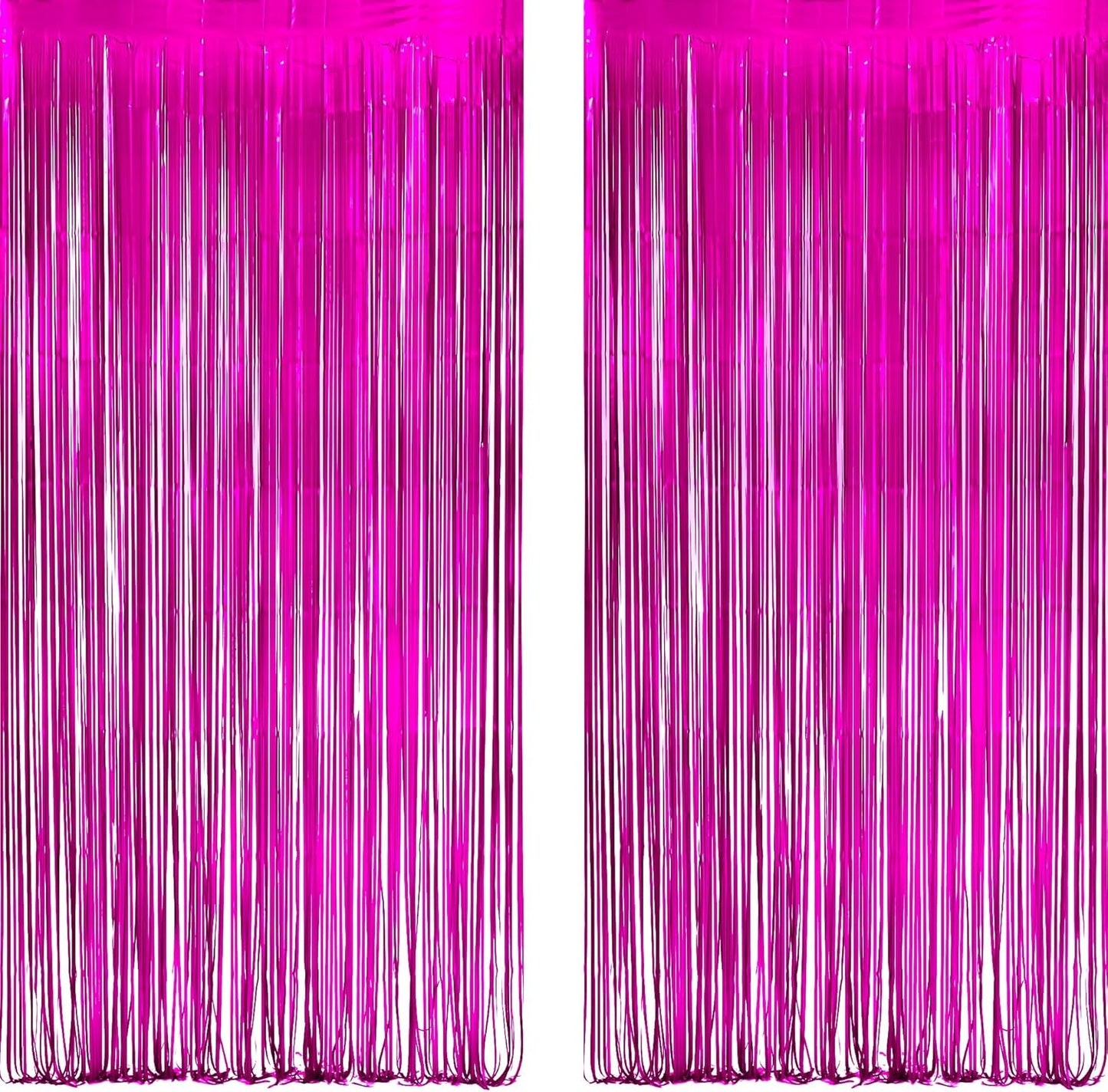GREATRIL Iridescent Party Tinsel Fringe Backdrop Decorations - Holographic Foil Streamers Curtain for Mermaid/Under The Sea/Frozen/Ocean/Disco/Birthday Themed 3.2ft x 6.5ft - 2 PCS
