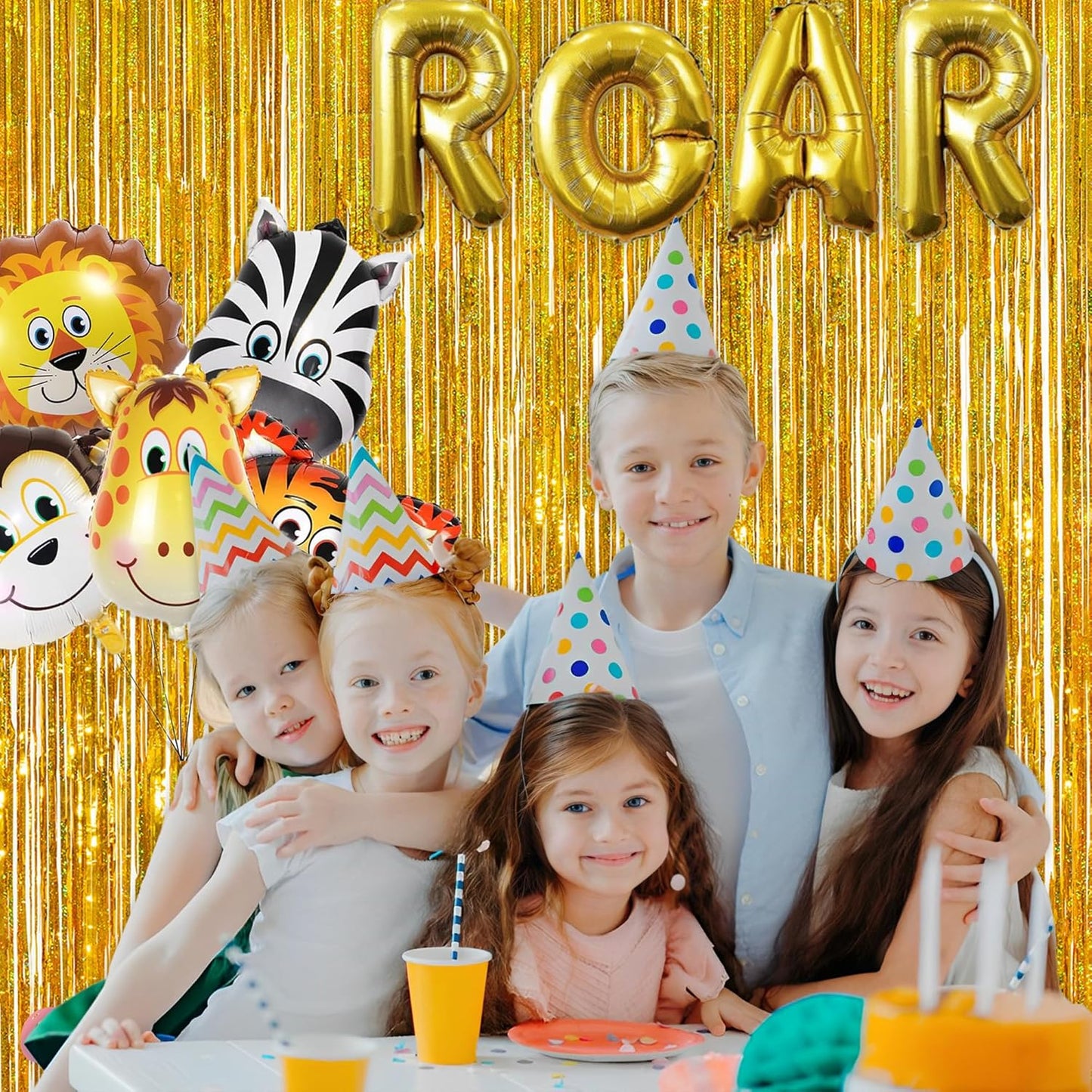 GREATRIL Iridescent Party Tinsel Fringe Backdrop Decorations - Holographic Foil Streamers Curtain for Mermaid/Under The Sea/Frozen/Ocean/Disco/Birthday Themed 3.2ft x 6.5ft - 2 PCS