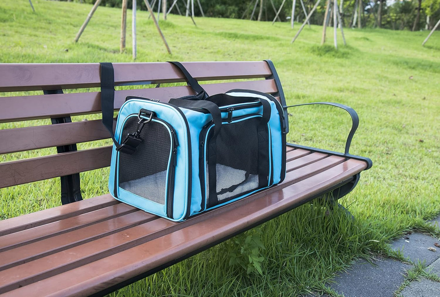 NextFri Soft Sided Carrier for Cats Dogs,TSA Airline Approved Collapsible Travel Pet Carrier (Magenta, Medium)