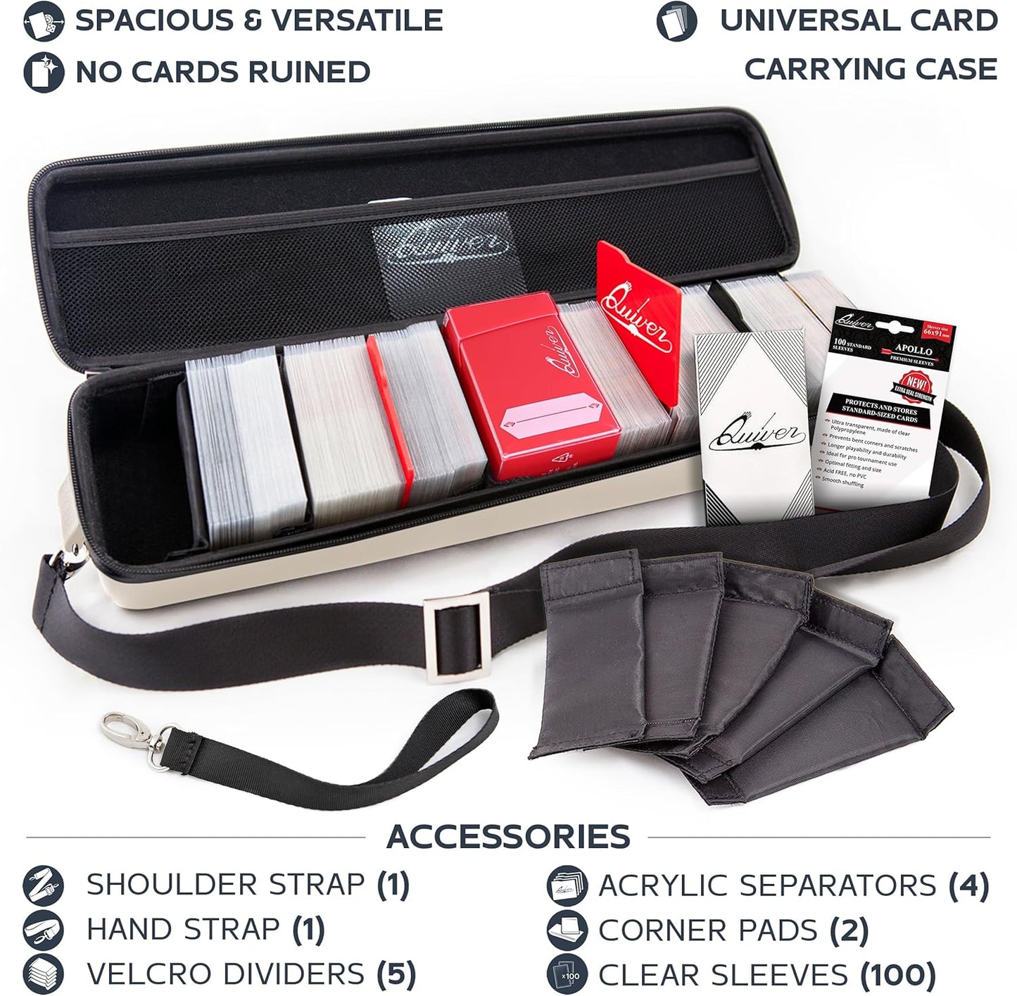 Pink Bolt Card Carrying Case - Playing Card Case Deck Box Storage, Compatible with TCG, Magic: the Gathering Commander MTG, YuGiOh & other Trading Cards (+ 100 Apollo Sleeves)