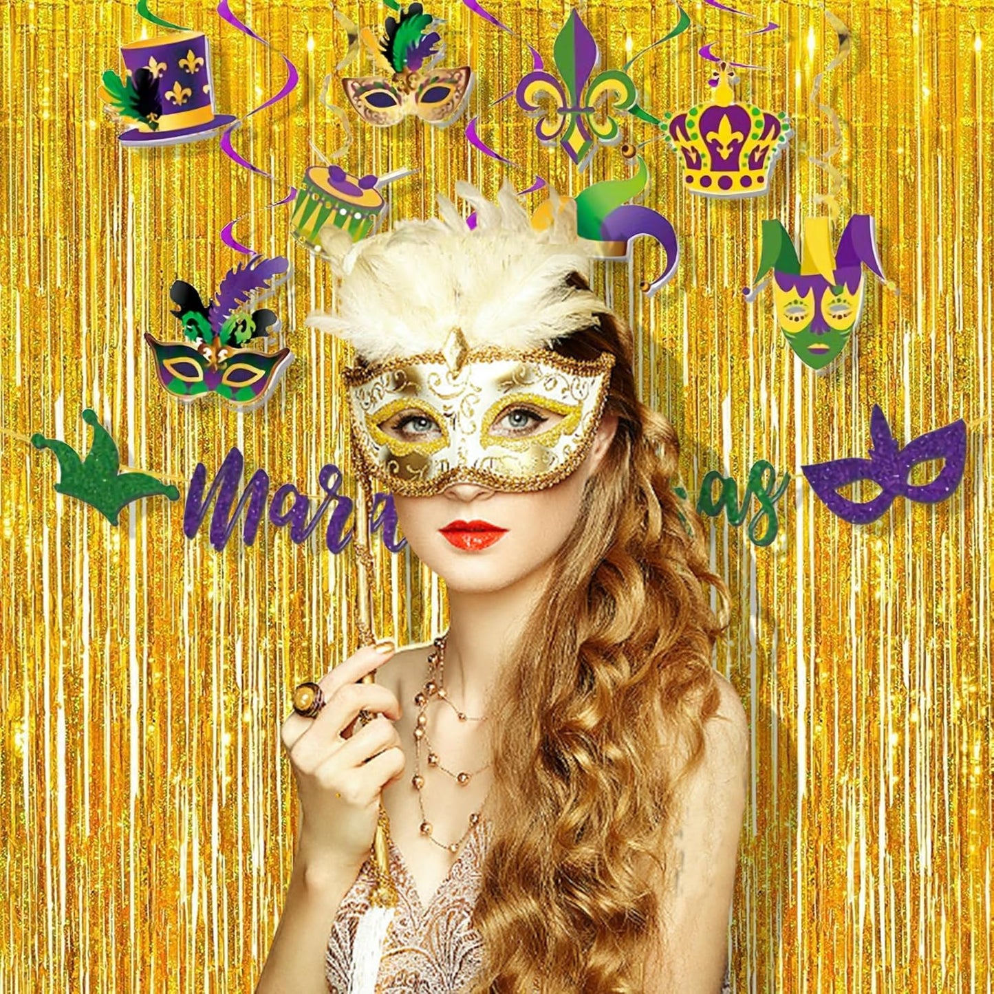 BRAVESHINE Pink Glitter Tinsel Foil Fringe Curtain - 2 Pcs 3.2x8.2 ft Metallic Party Supplies Photo Backdrop for Girl Princess Birthday Unicorn Bachelorette Butterfly Bridal Shower Party Decorations