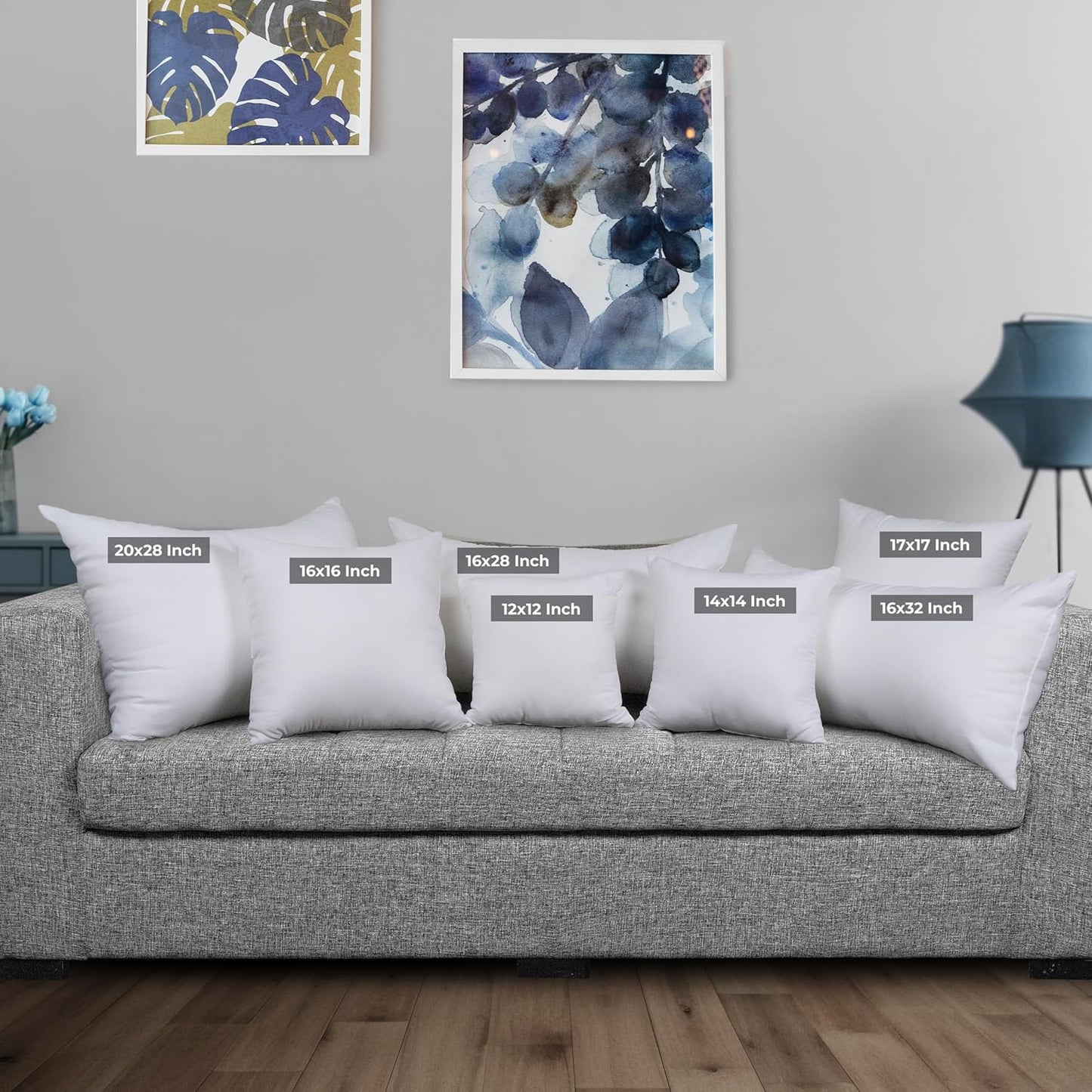 Utopia Bedding Throw Pillows Insert (Pack of 2, White) - 20 x 20 Inches Bed and Couch Pillows - Indoor Decorative Pillow