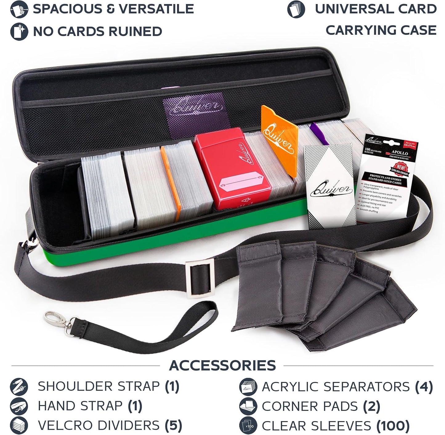 Pink Bolt Card Carrying Case - Playing Card Case Deck Box Storage, Compatible with TCG, Magic: the Gathering Commander MTG, YuGiOh & other Trading Cards (+ 100 Apollo Sleeves)