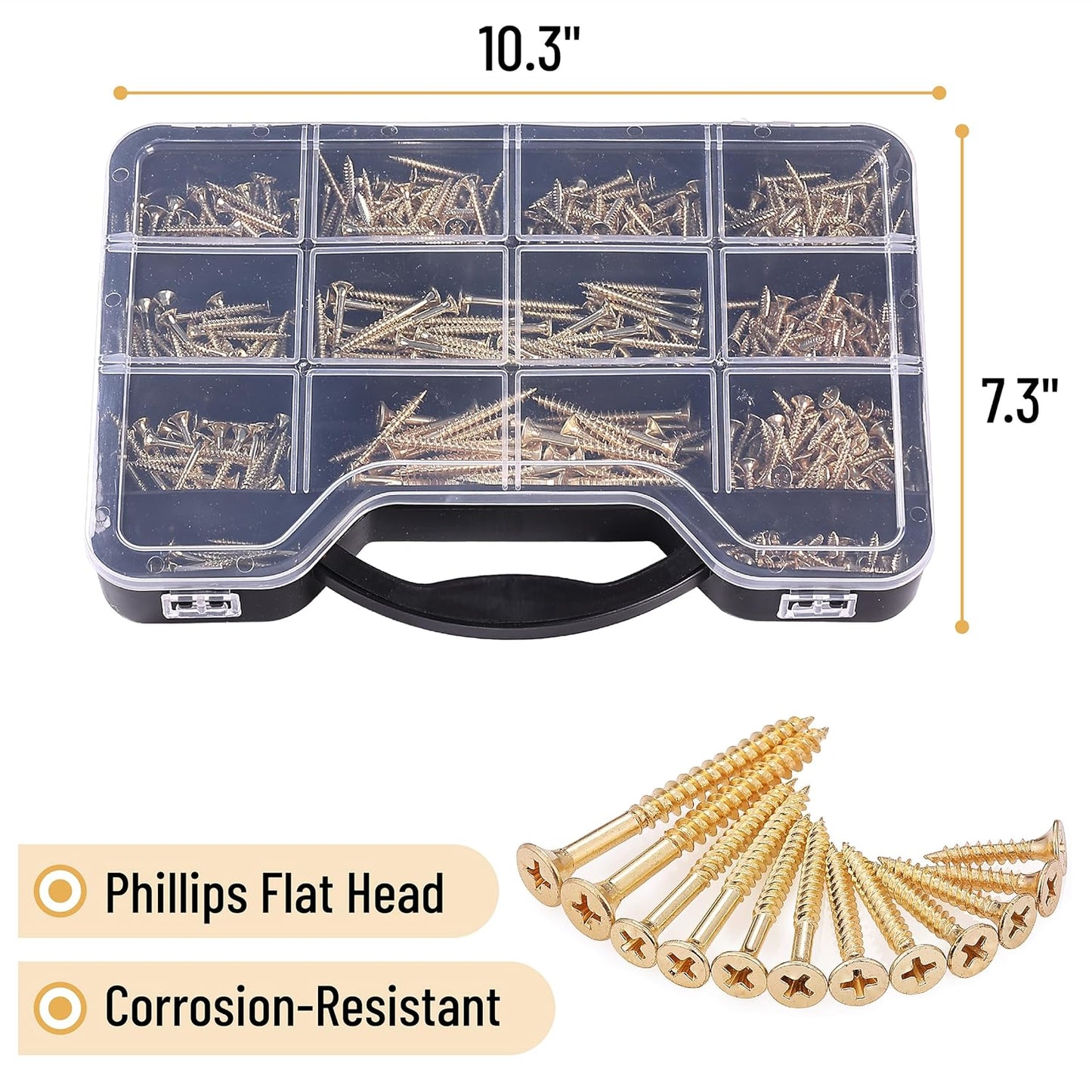 Mr. Pen Wood Screws Assortment Kit, 152 Pcs, Phillips Tips, Wood Screws, Screws, Assorted Screws, Screws Set, Flat Head Screws, Assorted Wood Screws, Screws Assortment, Screw Set Assortment