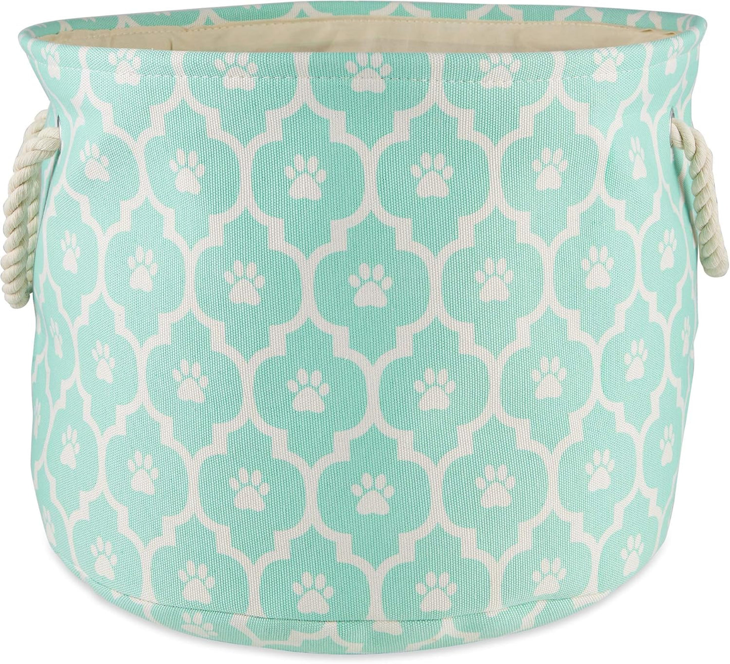 DII Bone Dry RoundSmall Pet Toy and Accessory Storage Bin, 12"(Dia) x9(H), Collapsible Organizer Storage Basket for Home Decor, Pet Toy, Blankets, Leashes and Food-Gray Stripes