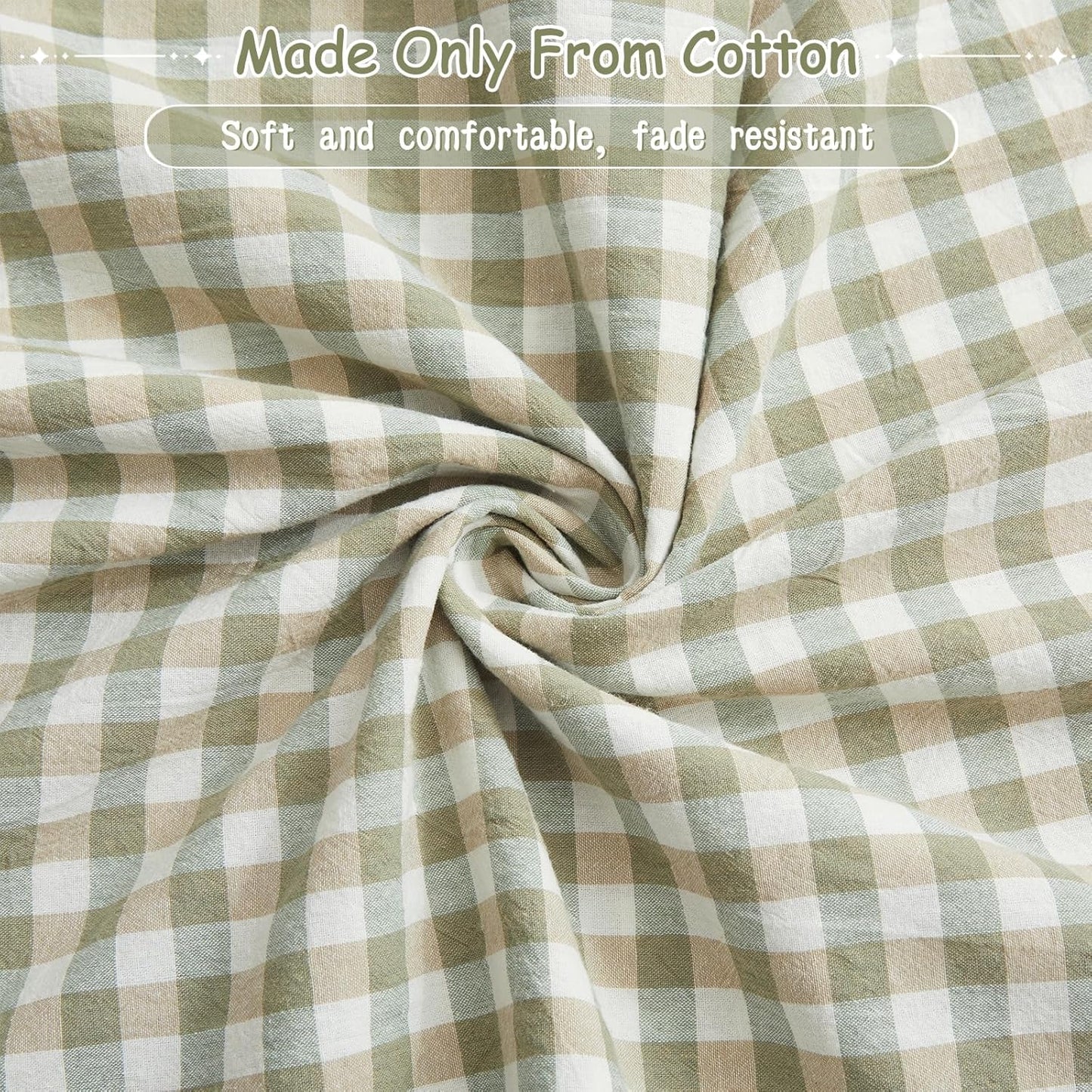 KKJIAF 3 Pieces Plaid Ruffle Twin Bed Sheets, Gingham Twin Sheet Set Comfy Breathable Ruffed Bed Sheet Set with 16 Inch Deep Pocket, Dusty Blue