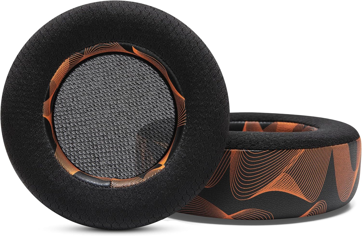 WC Freeze Virtuoso - Hybrid Fabric Cooling Gel Replacement Earpads for Corsair Virtuoso Gaming Headset, Made by Wicked Cushions, Improved Durability, Thickness and Sound Isolation |90s Black