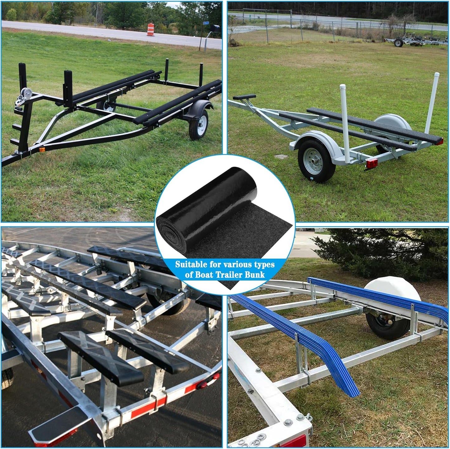 12inch x 20ft Boat Trailer Bunk Carpet - Marine Trailer Bunk Carpet - Trailer Boat Bunk Padding for Outdoor Boat Trailer Jet Ski Ramp Garage Dock