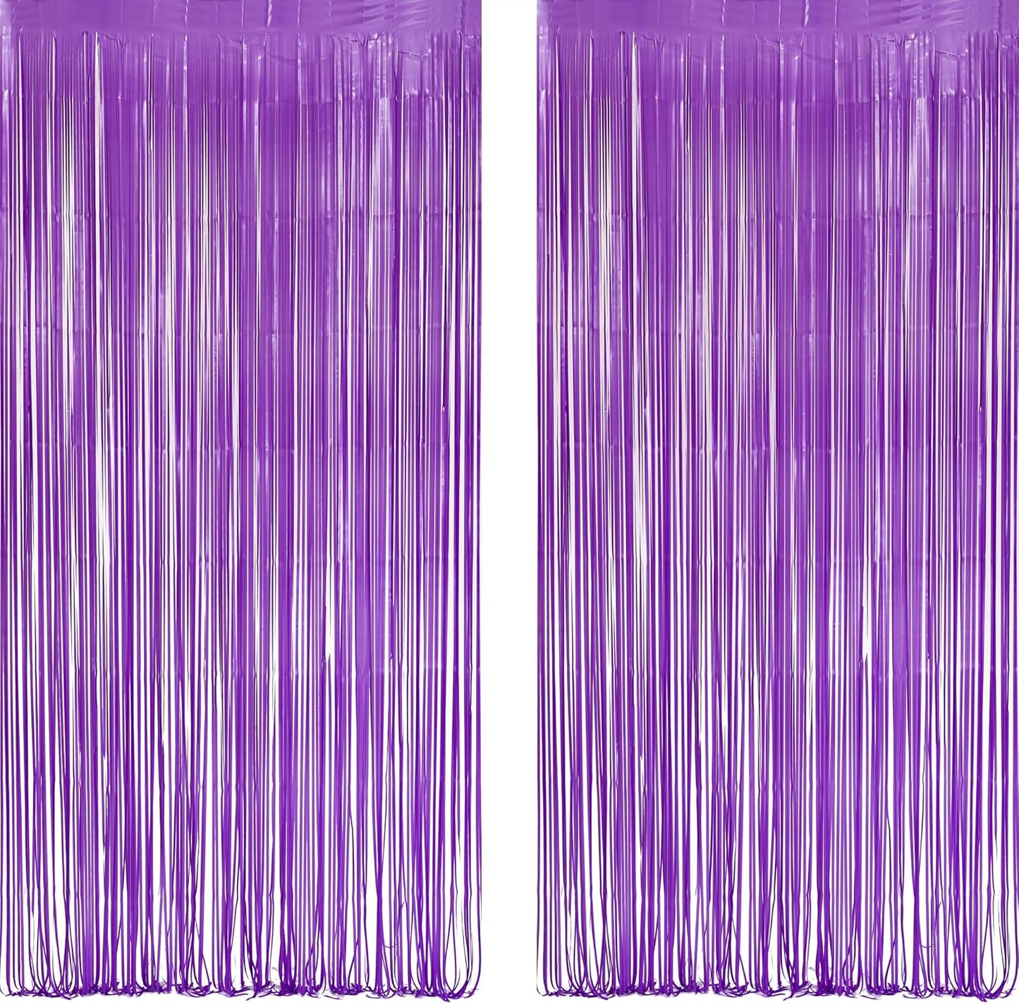 GREATRIL Iridescent Party Tinsel Fringe Backdrop Decorations - Holographic Foil Streamers Curtain for Mermaid/Under The Sea/Frozen/Ocean/Disco/Birthday Themed 3.2ft x 6.5ft - 2 PCS