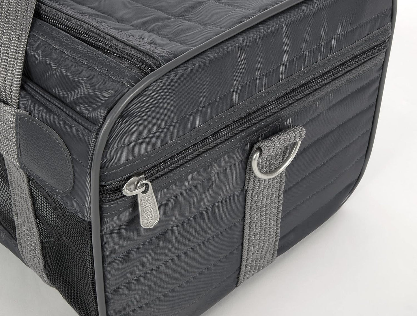 Sherpa Original Deluxe Travel Bag Pet Carrier, Airline Approved & Guaranteed-On-Board - Mesh Panels & Spring Frame, Locking Safety Zippers, Machine Washable Liner - Charcoal Gray, Medium