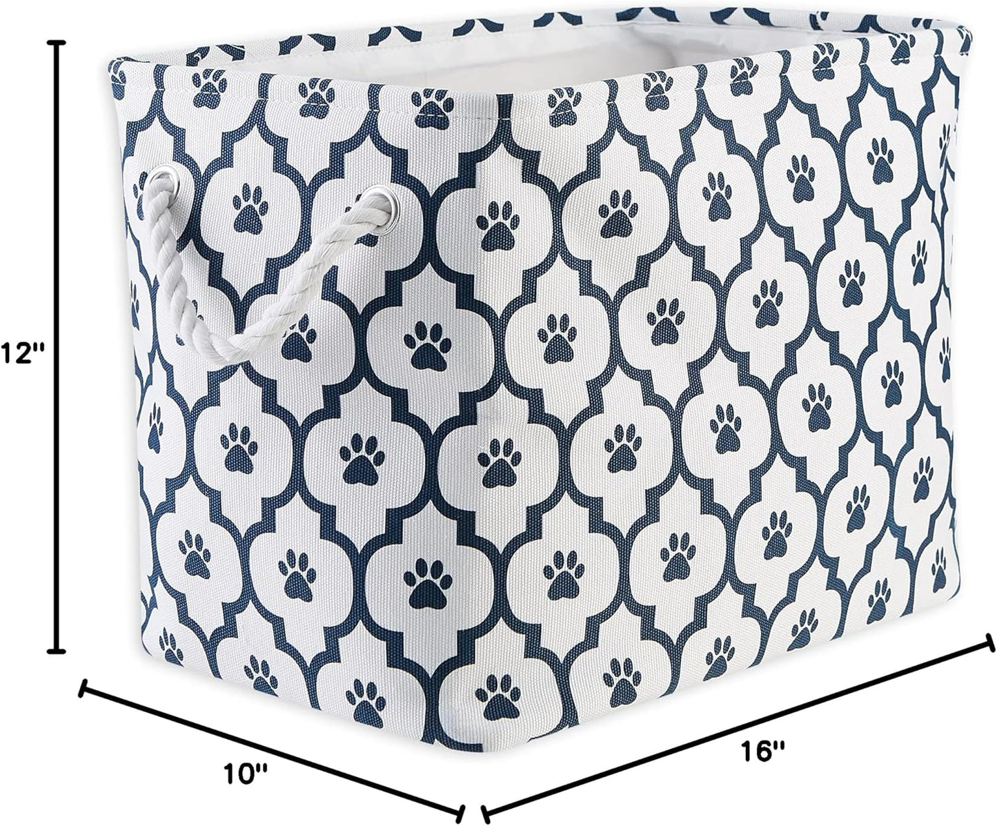 DII Bone Dry RoundSmall Pet Toy and Accessory Storage Bin, 12"(Dia) x9(H), Collapsible Organizer Storage Basket for Home Decor, Pet Toy, Blankets, Leashes and Food-Gray Stripes