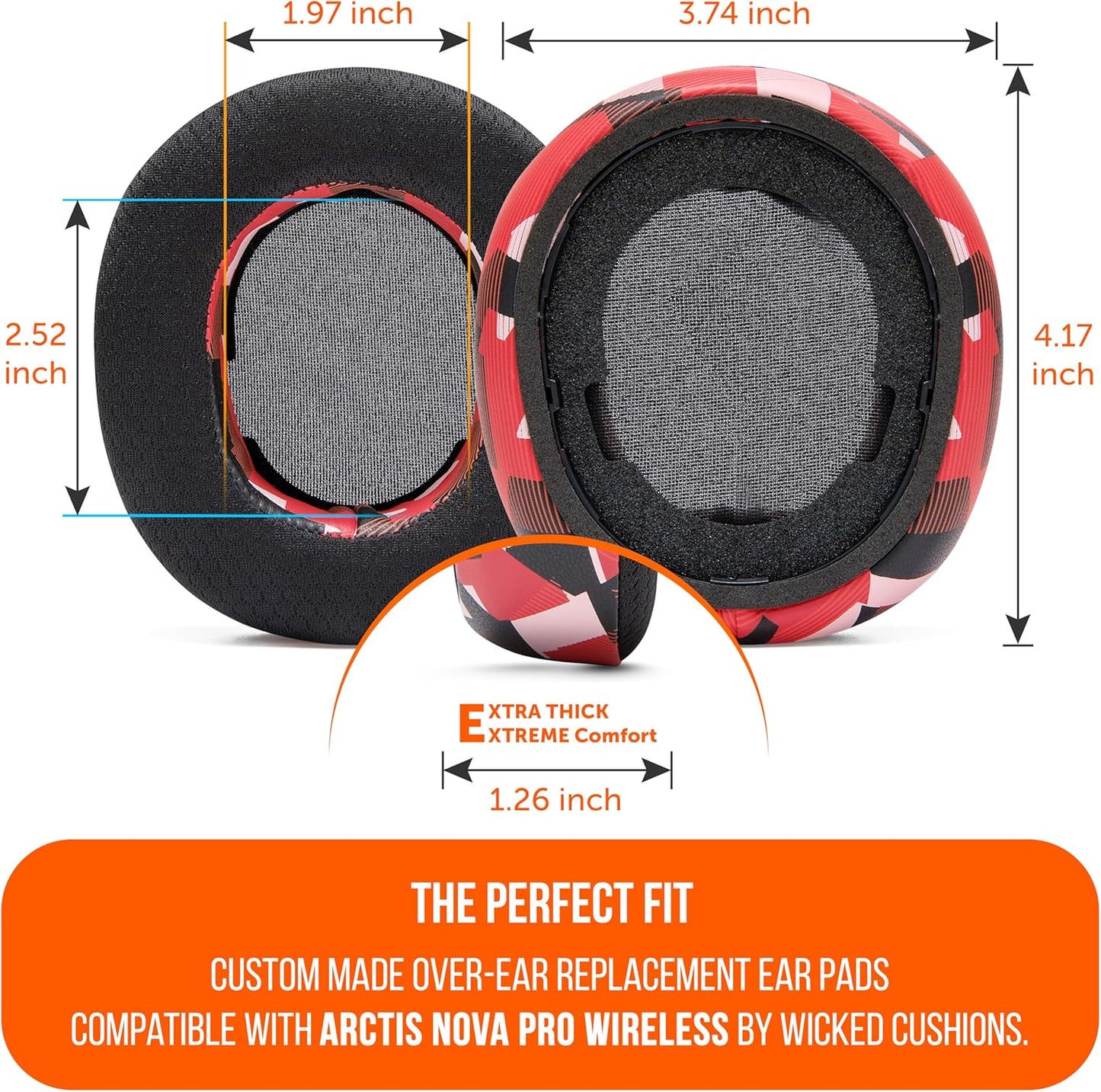 WC Freeze Nova Pro Wireless - Cooling Gel Earpads for Arctis Nova Pro Wireless ONLY (Doesn’t Fit Other Models), Made by Wicked Cushions, Improved Durability, Thickness & Sound Isolation | Black