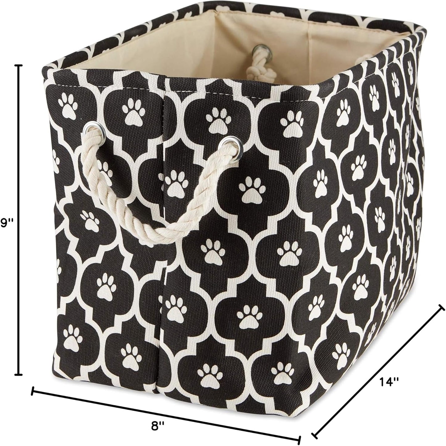 DII Bone Dry RoundSmall Pet Toy and Accessory Storage Bin, 12"(Dia) x9(H), Collapsible Organizer Storage Basket for Home Decor, Pet Toy, Blankets, Leashes and Food-Gray Stripes