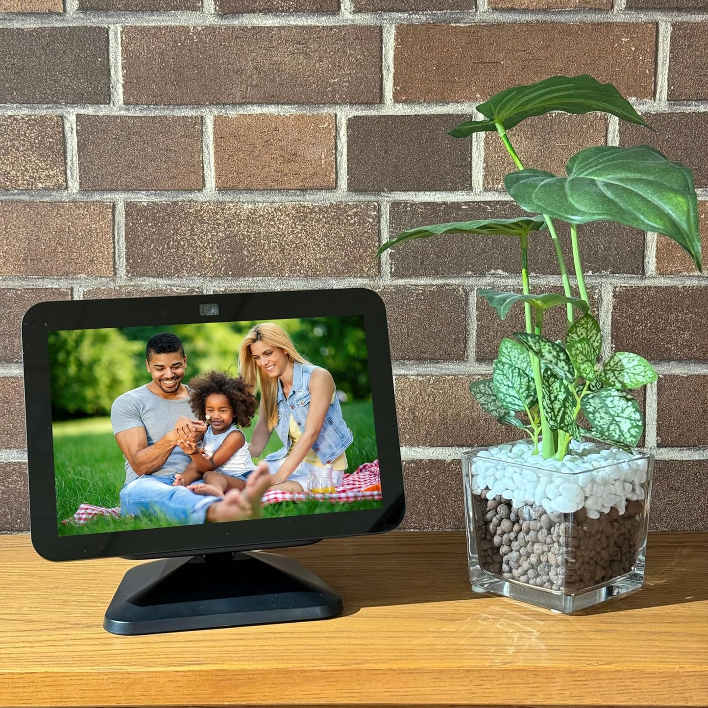 Sintron Adjustable Magnetic Stand Mount for Echo Show 5 (3rd Gen) & iPhone Models, Smart Display Stand Holder for Show 5 3rd Gen with 360 Degree Rotation, Swivel Tilt Function, Anti-Slip Base (Black)
