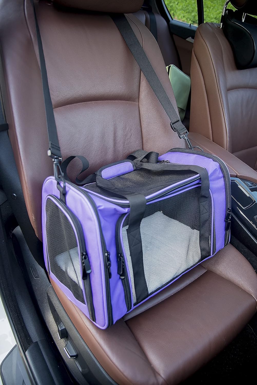 NextFri Soft Sided Carrier for Cats Dogs,TSA Airline Approved Collapsible Travel Pet Carrier (Magenta, Medium)