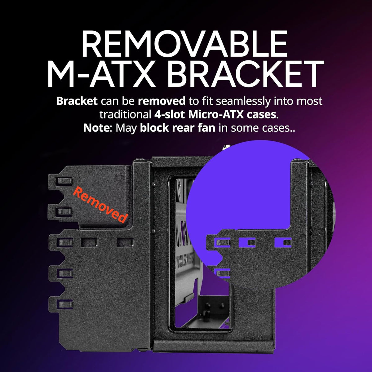 Cooler Master MasterAccessory Vertical GPU Card Holder Kit V3 – PCIe 4.0 x16 Premium Riser Cable, Adjustable Vertical GPU Mount for ATX & mATX PC Cases - PuriLite