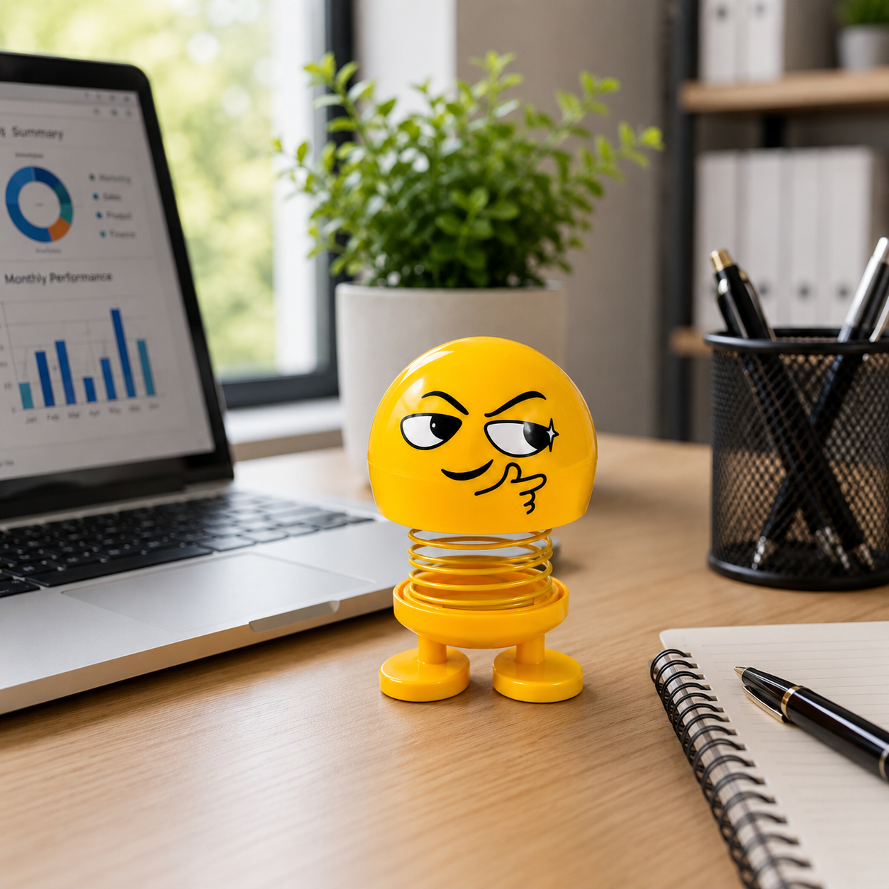 Emoji Spring Head Shaking Bobblehead | Dashboard & Desk Decor | Multiple Styles