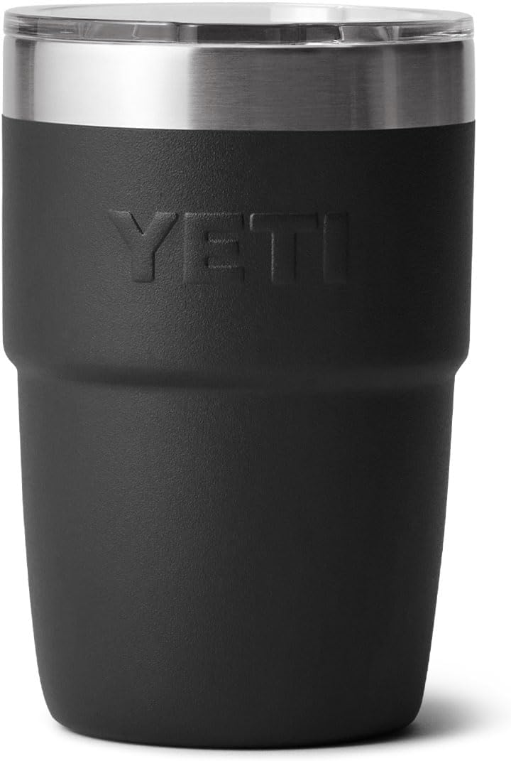 8 oz Insulated Coffee Mug with Lid, Stackable Double-Wall Vacuum Insulated Cup, Ceramic-Lined Interior, Dishwasher Safe Reusable Coffee Mug - PuriLite