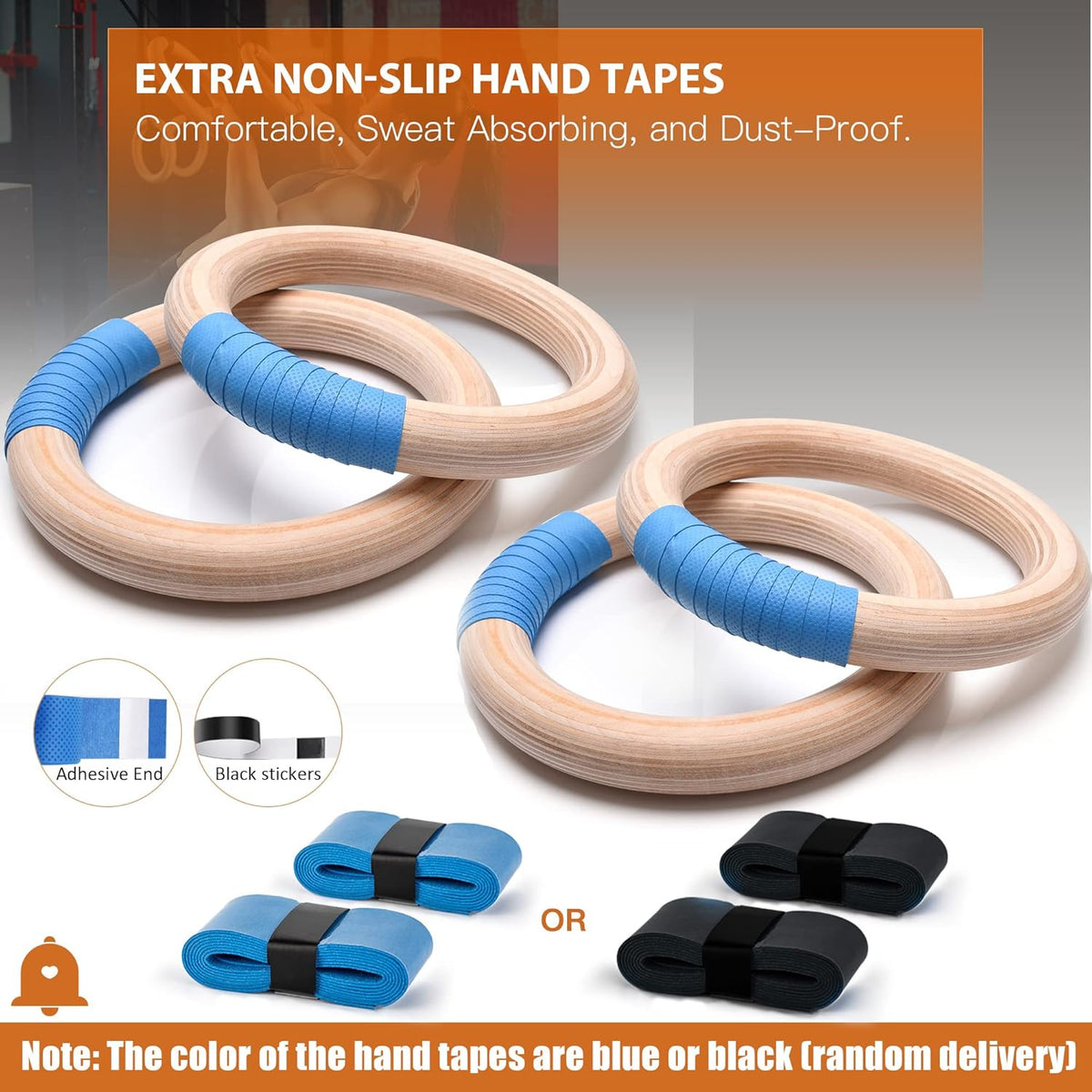 Wooden Gymnastics Rings – 1500lb Heavy-Duty Exercise Rings with Adjustable Cam Buckle Straps – Non-Slip Training Rings - PuriLite