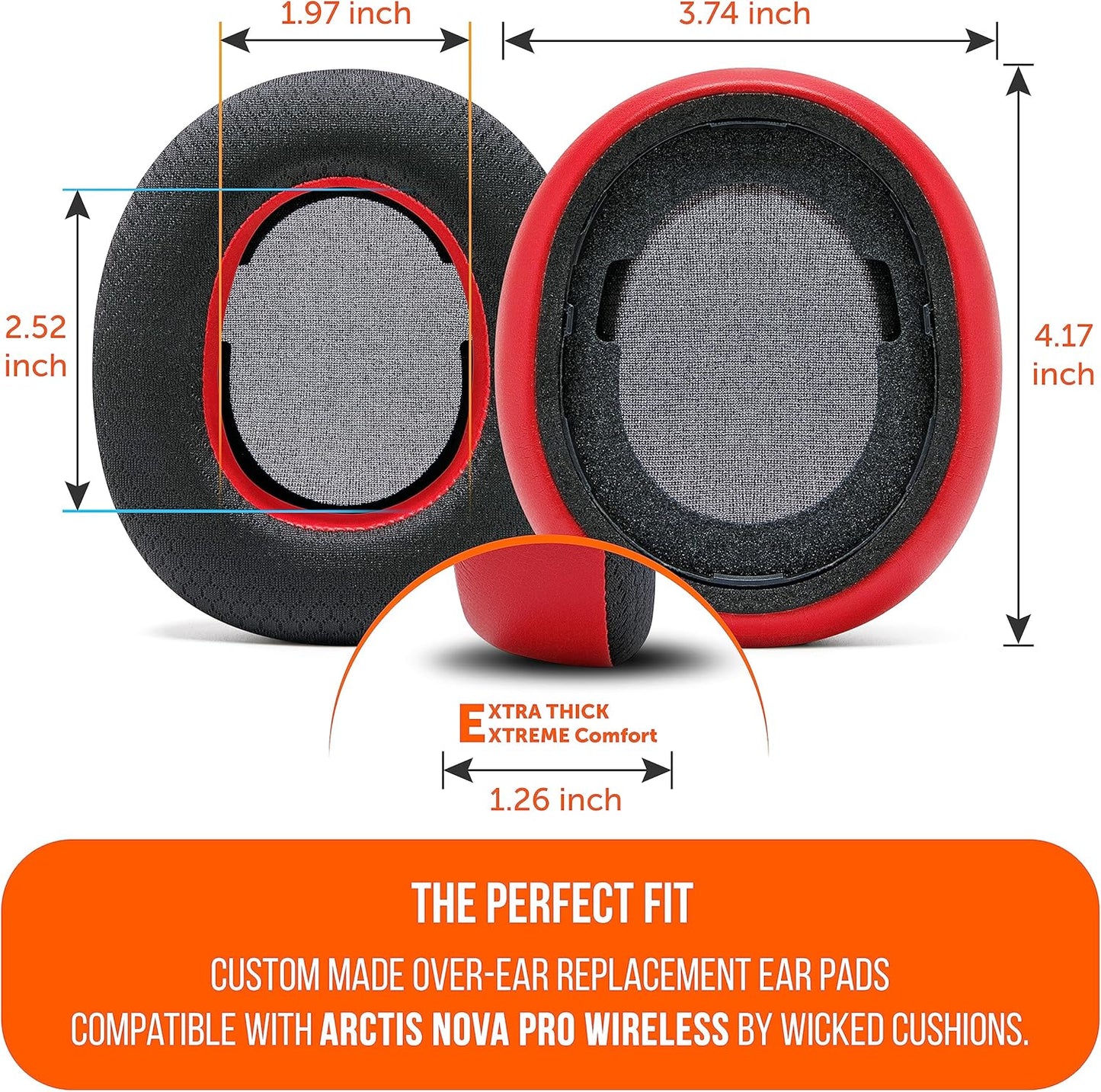 WC Freeze Nova Pro Wireless - Cooling Gel Earpads for Arctis Nova Pro Wireless ONLY (Doesn’t Fit Other Models), Made by Wicked Cushions, Improved Durability, Thickness & Sound Isolation | Black