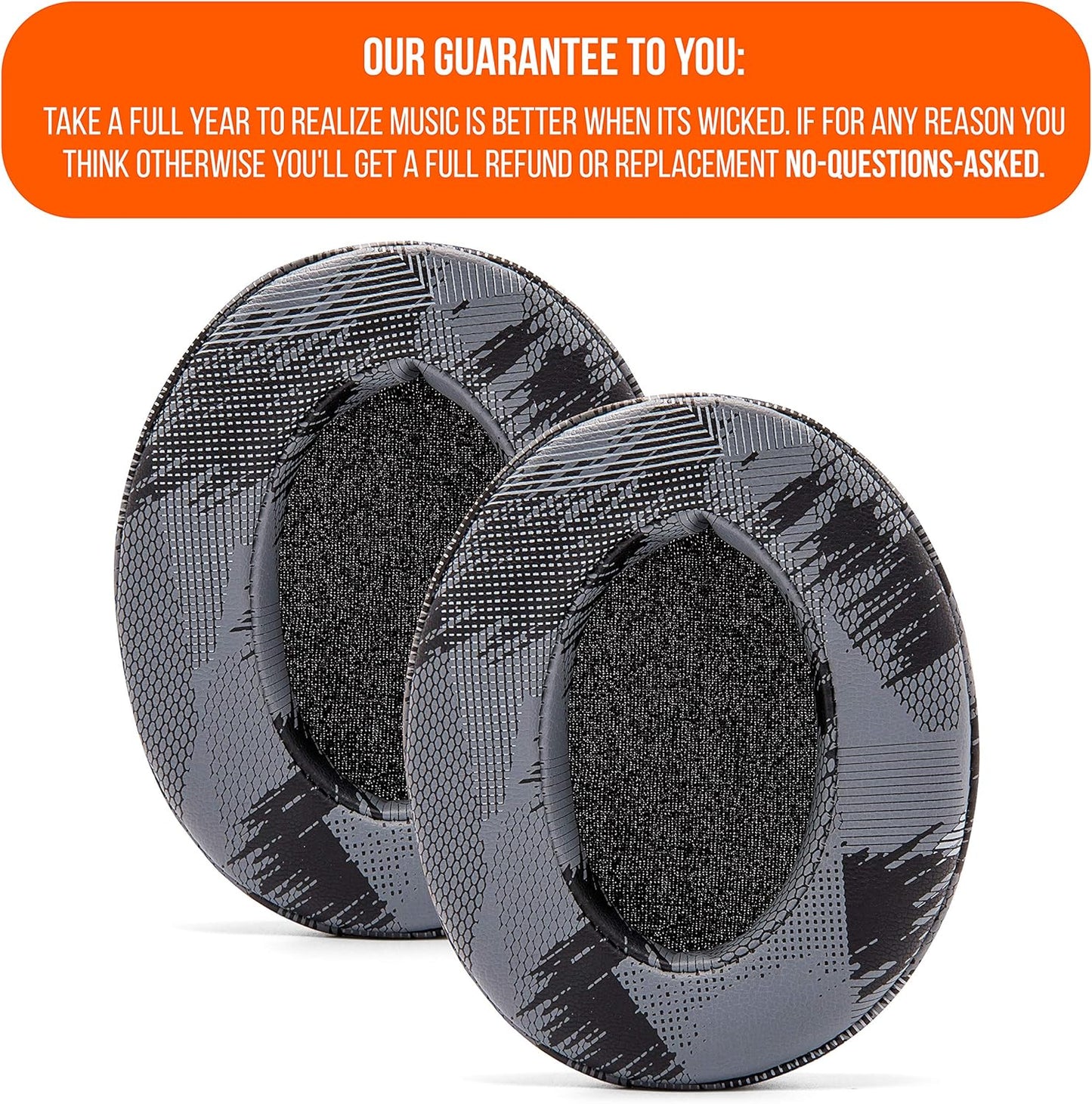 WC PadZ - The Ultimate Upgraded Earpads by Wicked Cushions - Compatible with Audio Technica, HyperX, SteelSeries Arctis & More - Extra Thick - Bigger Opening - Softer Memory Foam | (90s Black)
