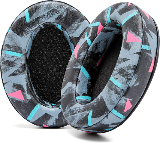 WC PadZ - The Ultimate Upgraded Earpads by Wicked Cushions - Compatible with Audio Technica, HyperX, SteelSeries Arctis & More - Extra Thick - Bigger Opening - Softer Memory Foam | (90s Black)