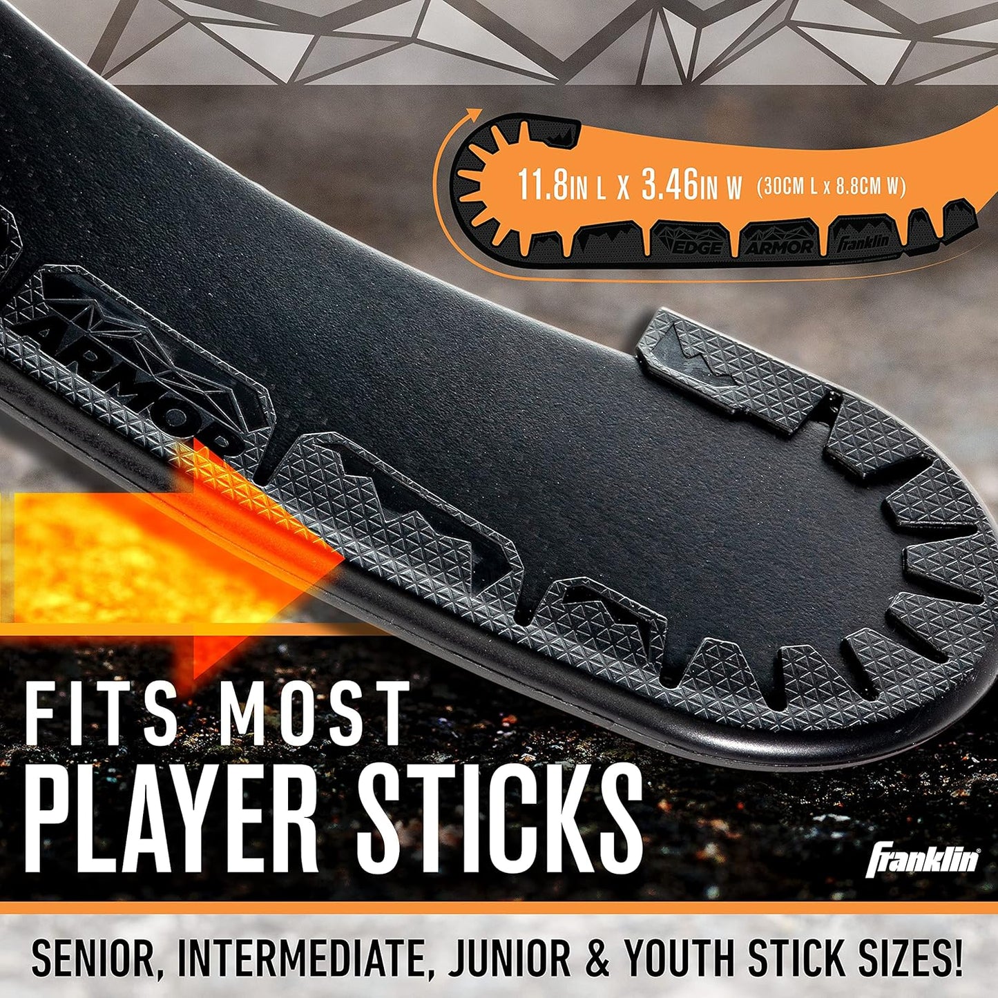 Franklin Sports Blade Protector - Hockey Stick Protection for Off Ice Practice and Training - Fits Most Stick Sizes - Edge Armor,Black