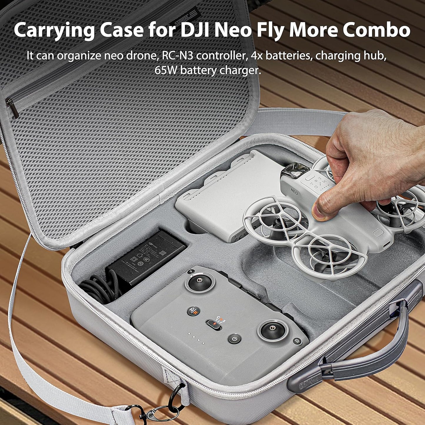 STARTRC Neo Case for DJI Neo Fly More Combo Portable Carrying Protective Bag for DJI Neo Accessories, Compatible with RC-N3/N2 Remote Controller, Neo Intelligent Flight Battery, Charging Hub