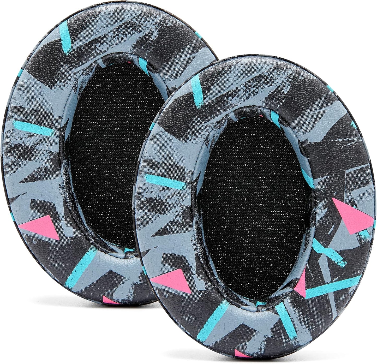 WC PadZ - The Ultimate Upgraded Earpads by Wicked Cushions - Compatible with Audio Technica, HyperX, SteelSeries Arctis & More - Extra Thick - Bigger Opening - Softer Memory Foam | (90s Black)