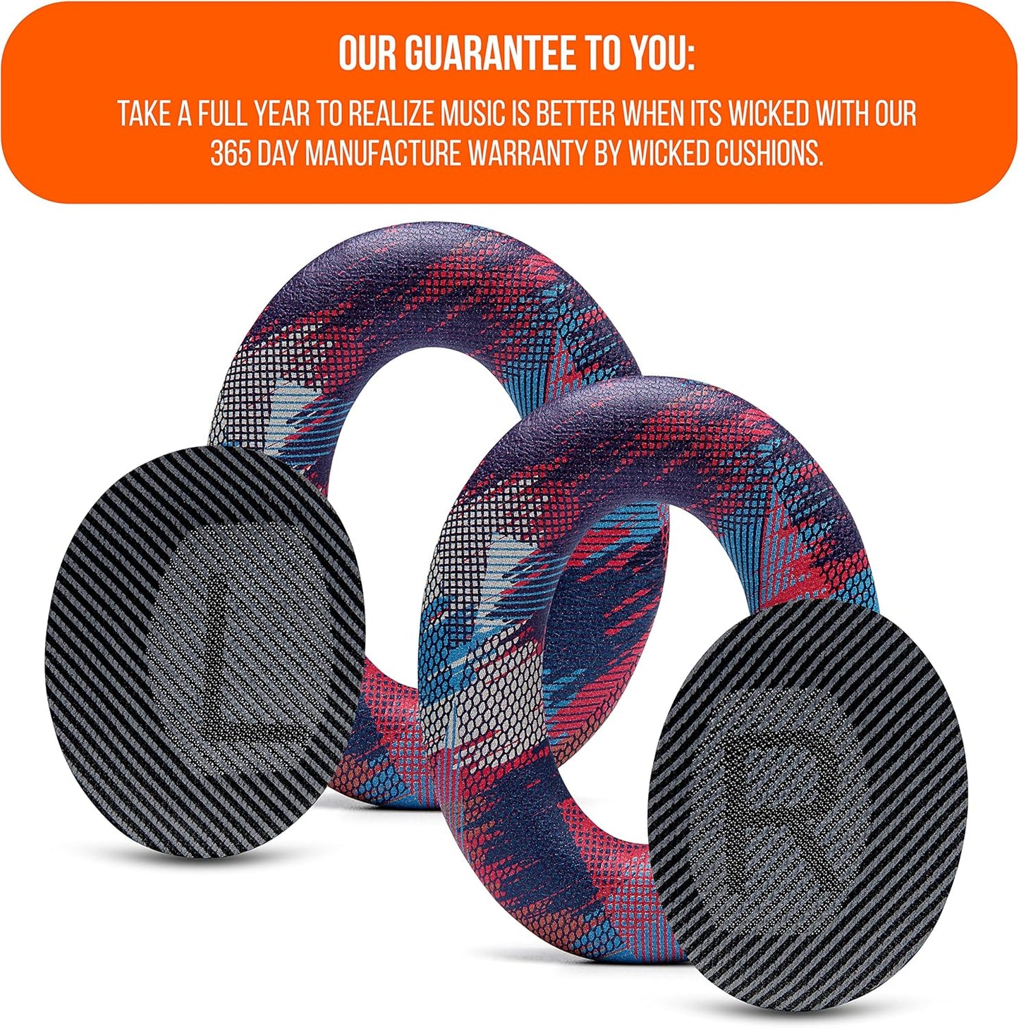 WC Wicked Cushions Upgraded Replacement Ear Pads for Bose QC35 & QC35ii (QuietComfort 35) Headphones & More - Softer Leather, Luxurious Memory Foam, Added Thickness, Extra Durability | Midnight Blue