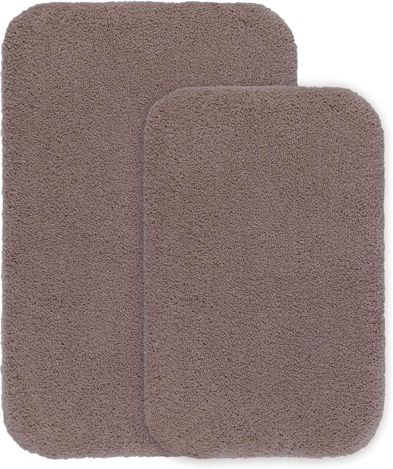 Bathroom Rugs Set 2 Pieces - Bath Rugs Ultra Soft Absorbent Non-Slip Fluffy Thick Microfiber Cozy Bath Mats Set for Tub Shower Bathroom Floors Accessories, 20"x32" & 16"x24" Set of 2 (Beige)