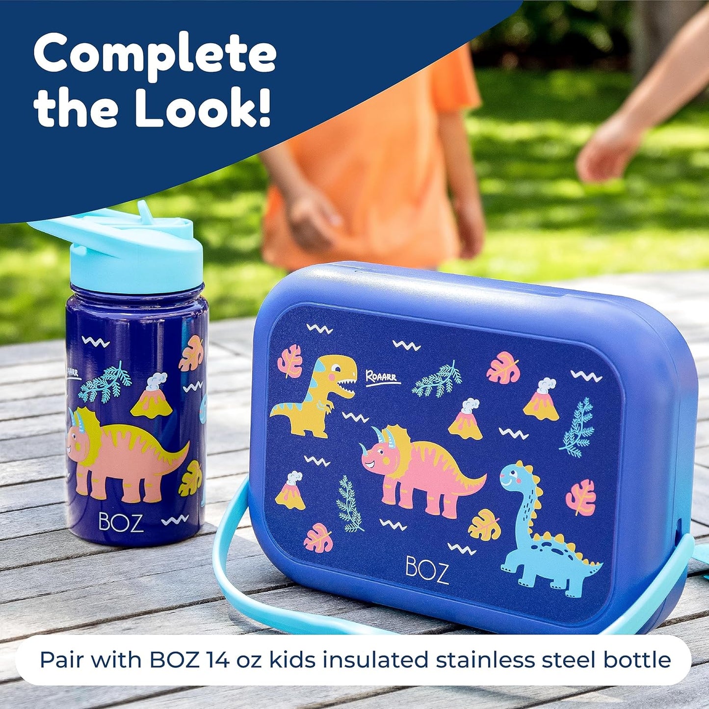 BOZ Kids Bento Lunch Box - 4 Compartment Kids Lunch Containers for Ages 3 to 7 - Leak Proof, Dishwasher Safe