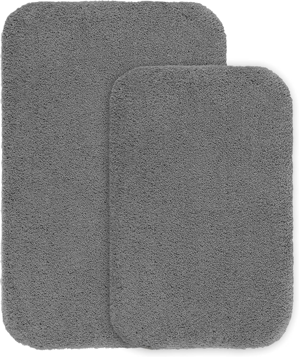 Bathroom Rugs Set 2 Pieces - Bath Rugs Ultra Soft Absorbent Non-Slip Fluffy Thick Microfiber Cozy Bath Mats Set for Tub Shower Bathroom Floors Accessories, 20"x32" & 16"x24" Set of 2 (Beige)