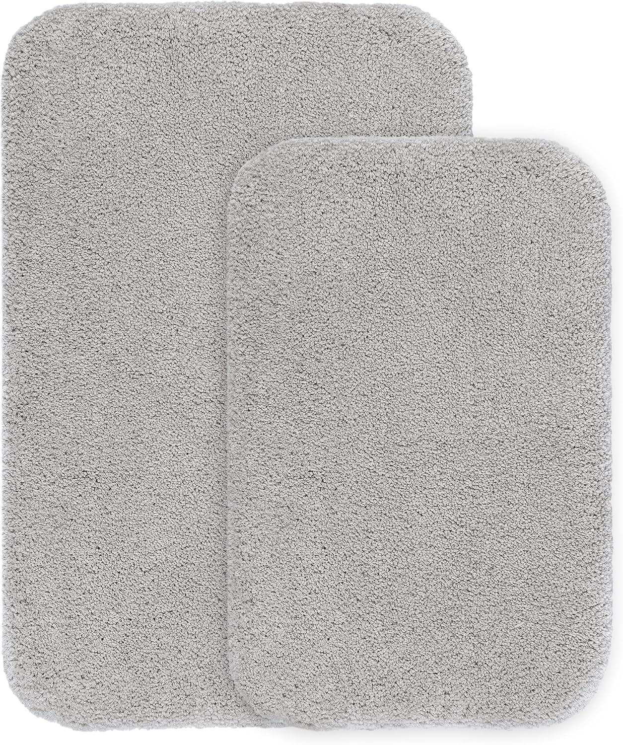 Bathroom Rugs Set 2 Pieces - Bath Rugs Ultra Soft Absorbent Non-Slip Fluffy Thick Microfiber Cozy Bath Mats Set for Tub Shower Bathroom Floors Accessories, 20"x32" & 16"x24" Set of 2 (Beige)