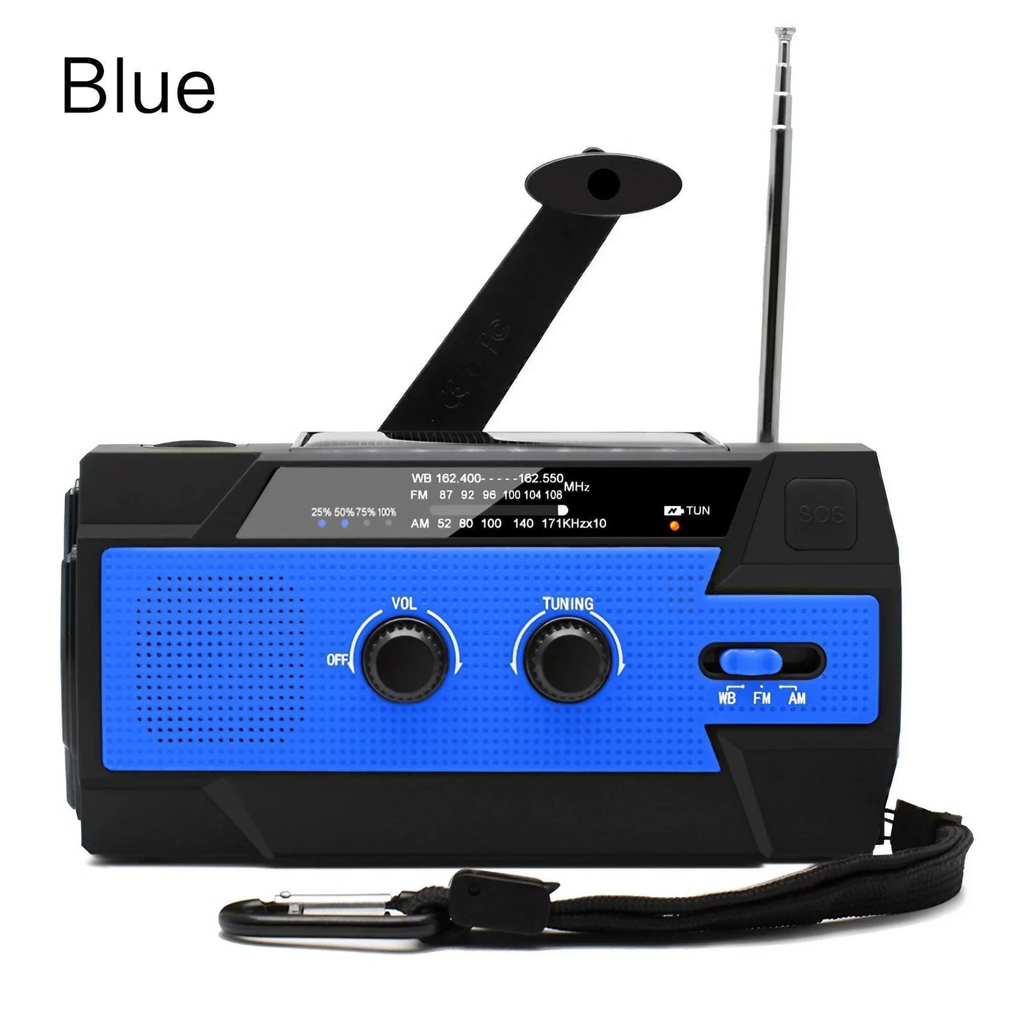 Purilite Select Emergency Weather Radio – AM/FM/WB Hand Crank Solar Radio with 2000mAh Power Bank, LED Flashlight, and SOS Alert (Style A – Green)